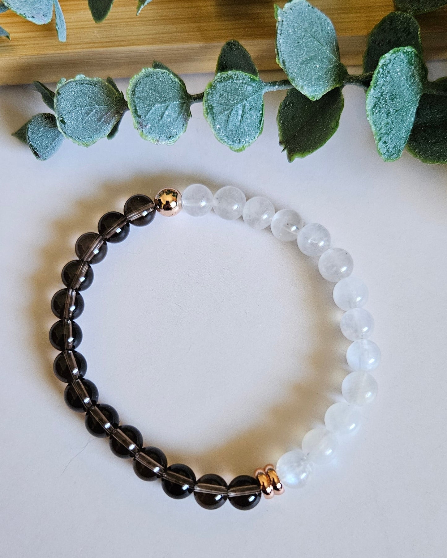 Twilight Moon Bracelet | Moonstone and Smoky Quartz for Grounding and Intuition