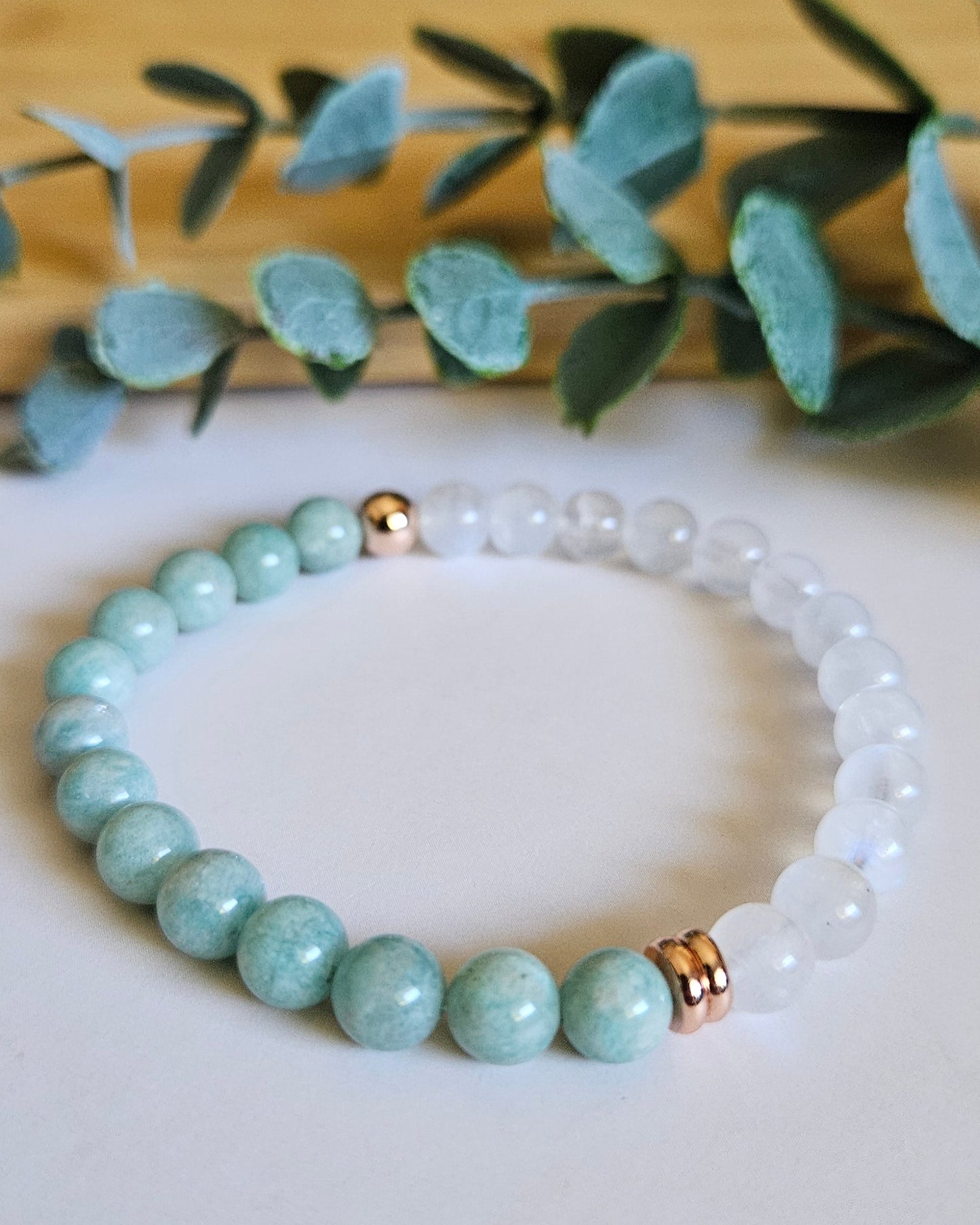 Tidal Moon Bracelet | Moonstone and Amazonite for Calm and Harmony