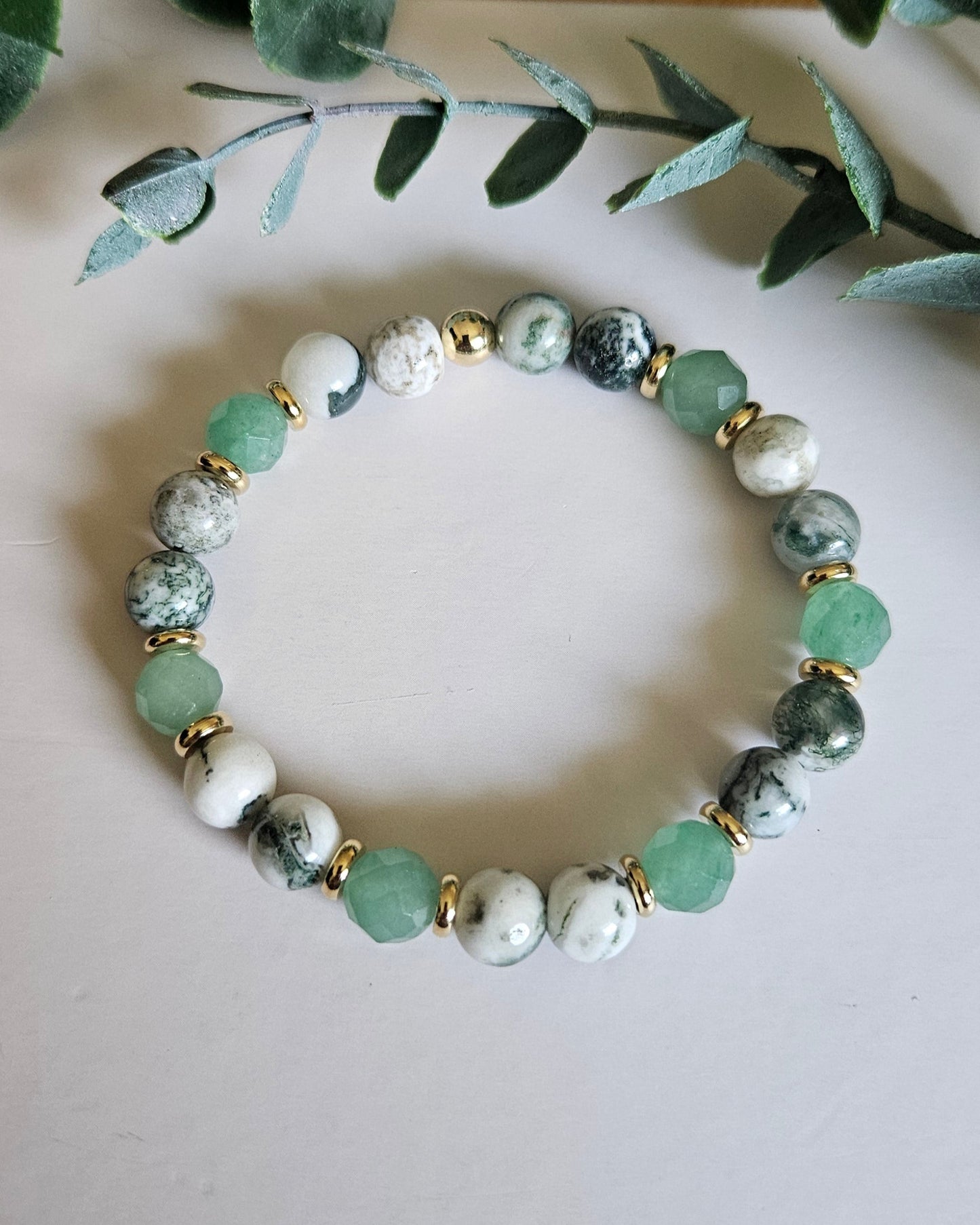 I Am Growing Bracelet | Green Aventurine and Tree Agate for Renewal and Growth
