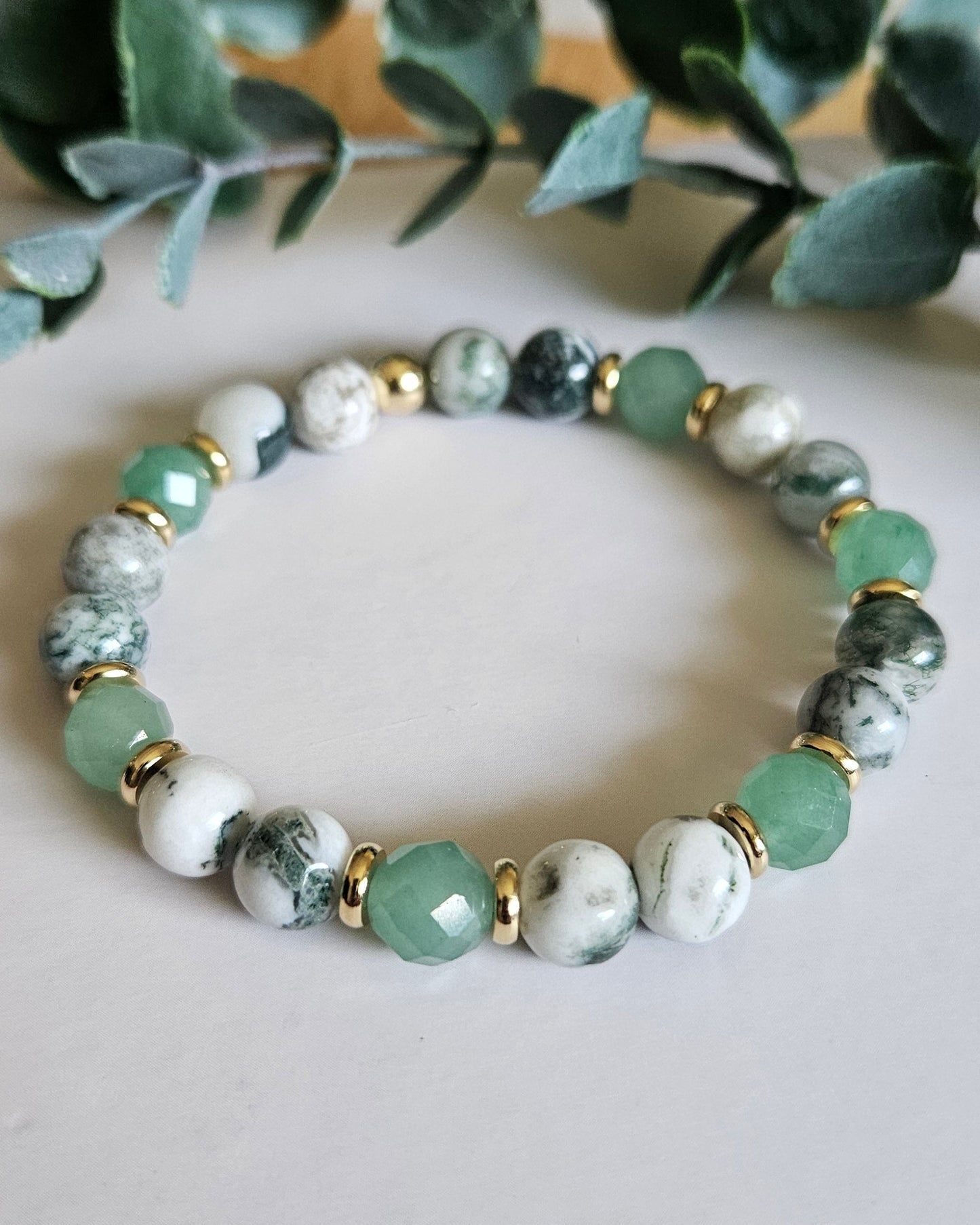 I Am Growing Bracelet | Green Aventurine and Tree Agate for Renewal and Growth