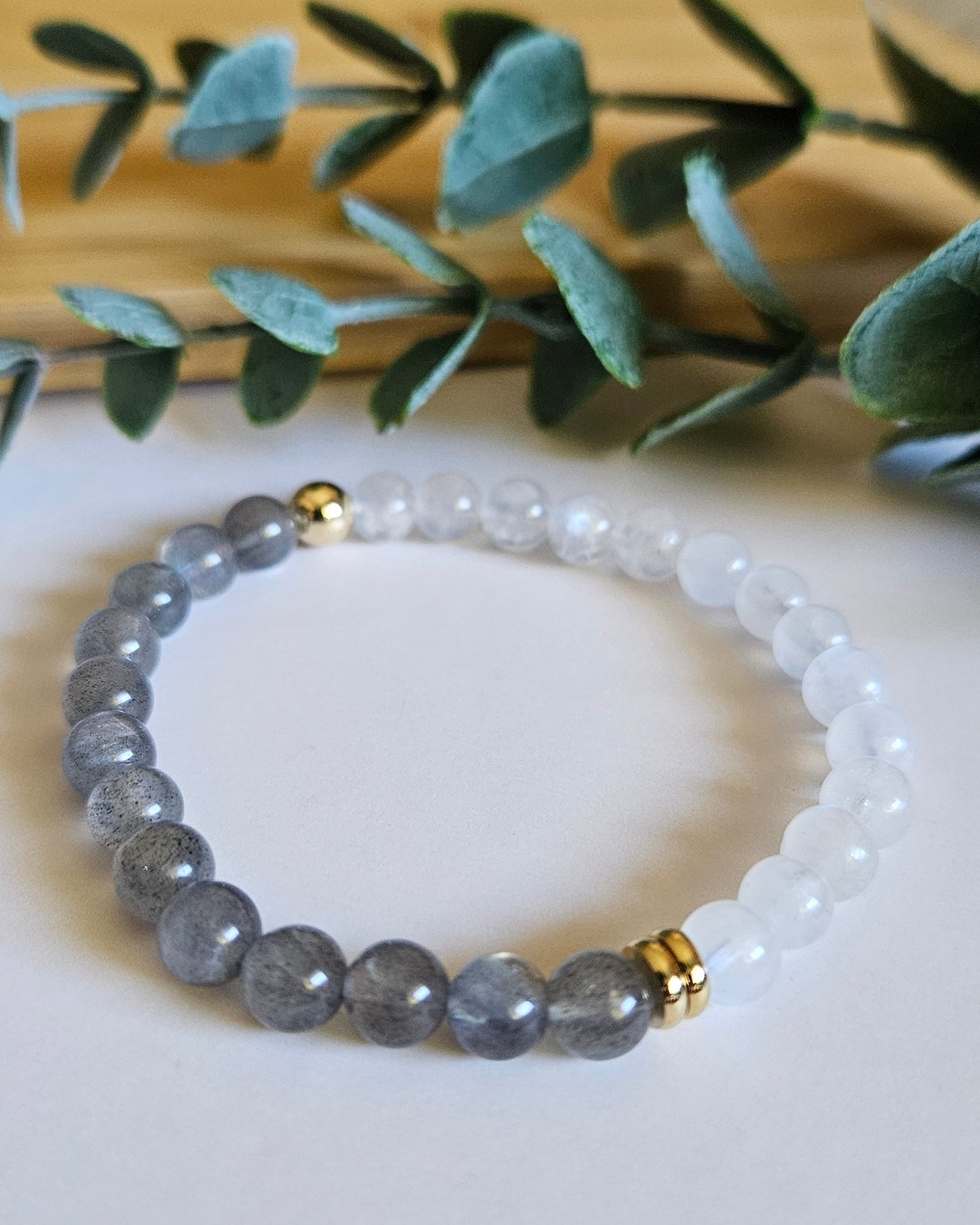 Celestial Veil Bracelet | Moonstone and Labradorite for Intuition and Transformation