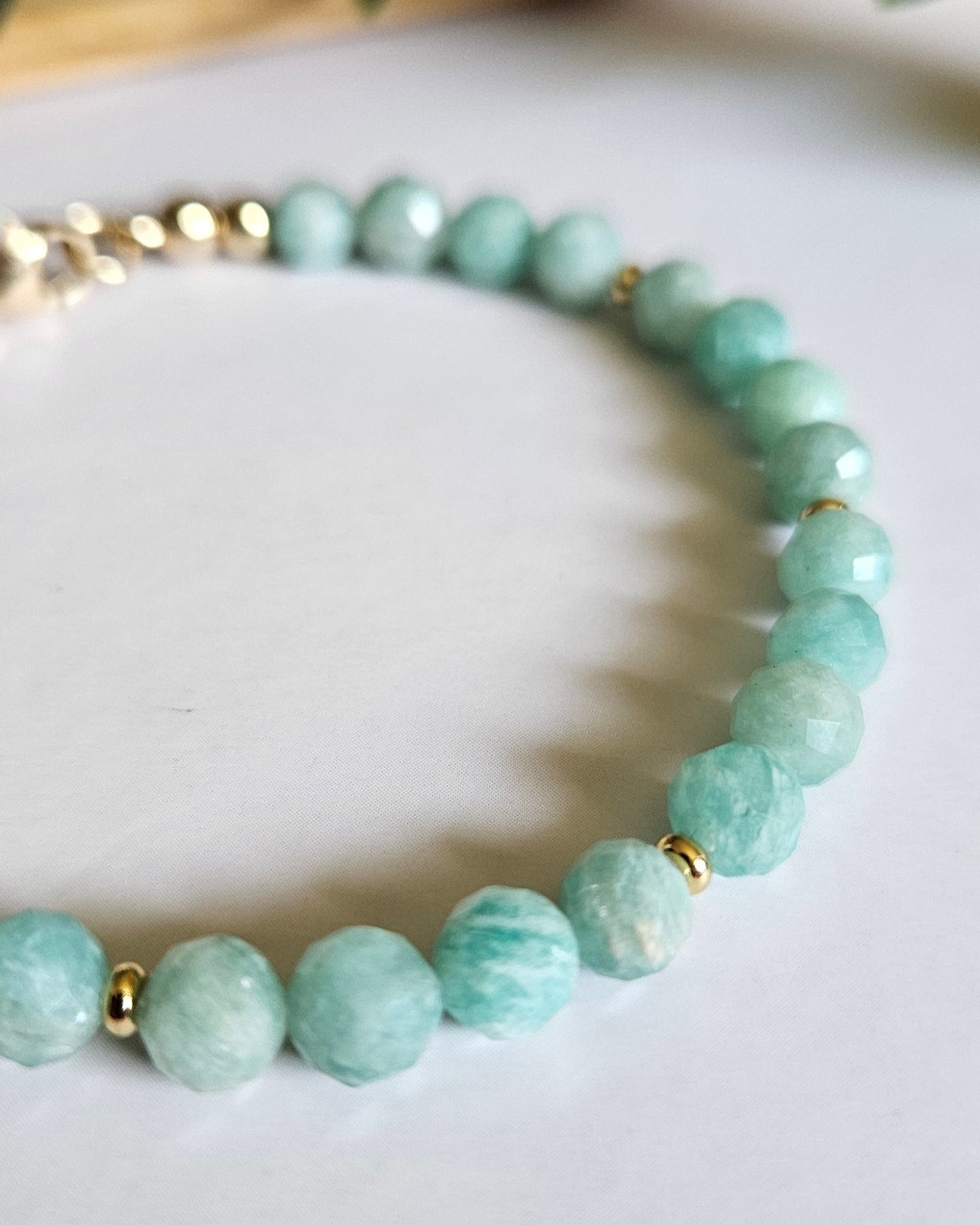 Turquoise beaded bracelet with gold accents