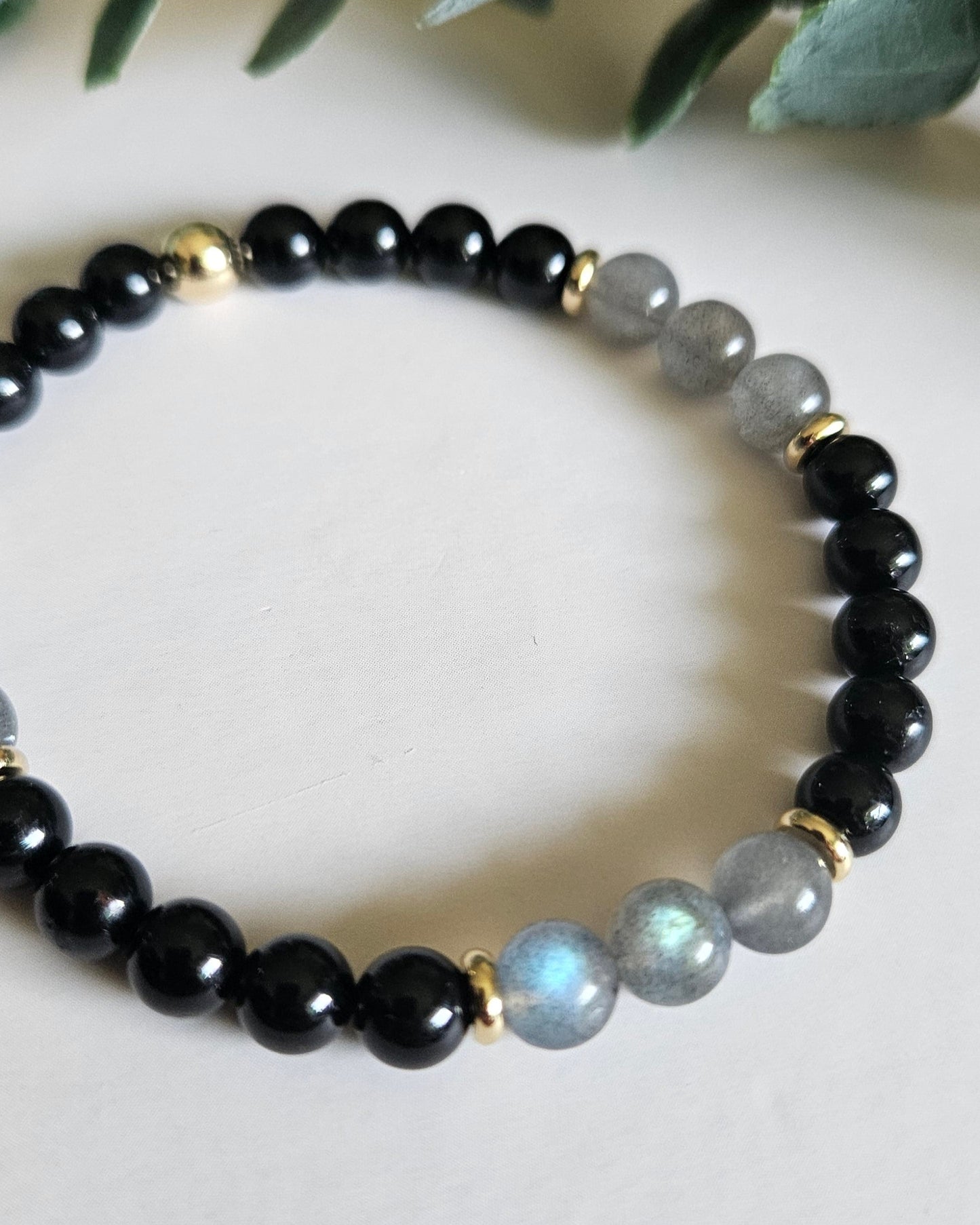 I Am Protected Bracelet | Labradorite and Black Tourmaline for Protection and Intuition