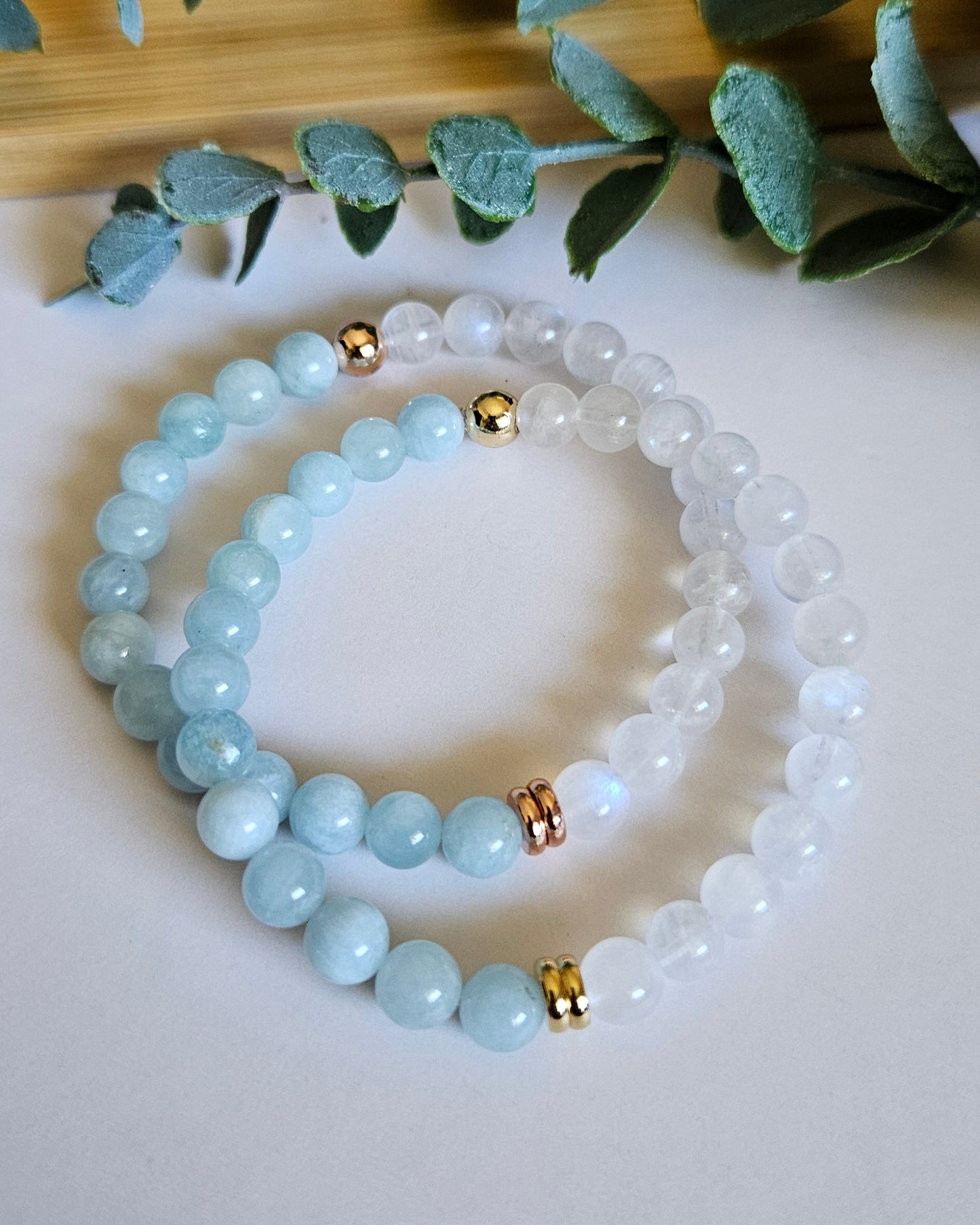 Lunar Tide Bracelet | Moonstone and Aquamarine for Calm and Renewal