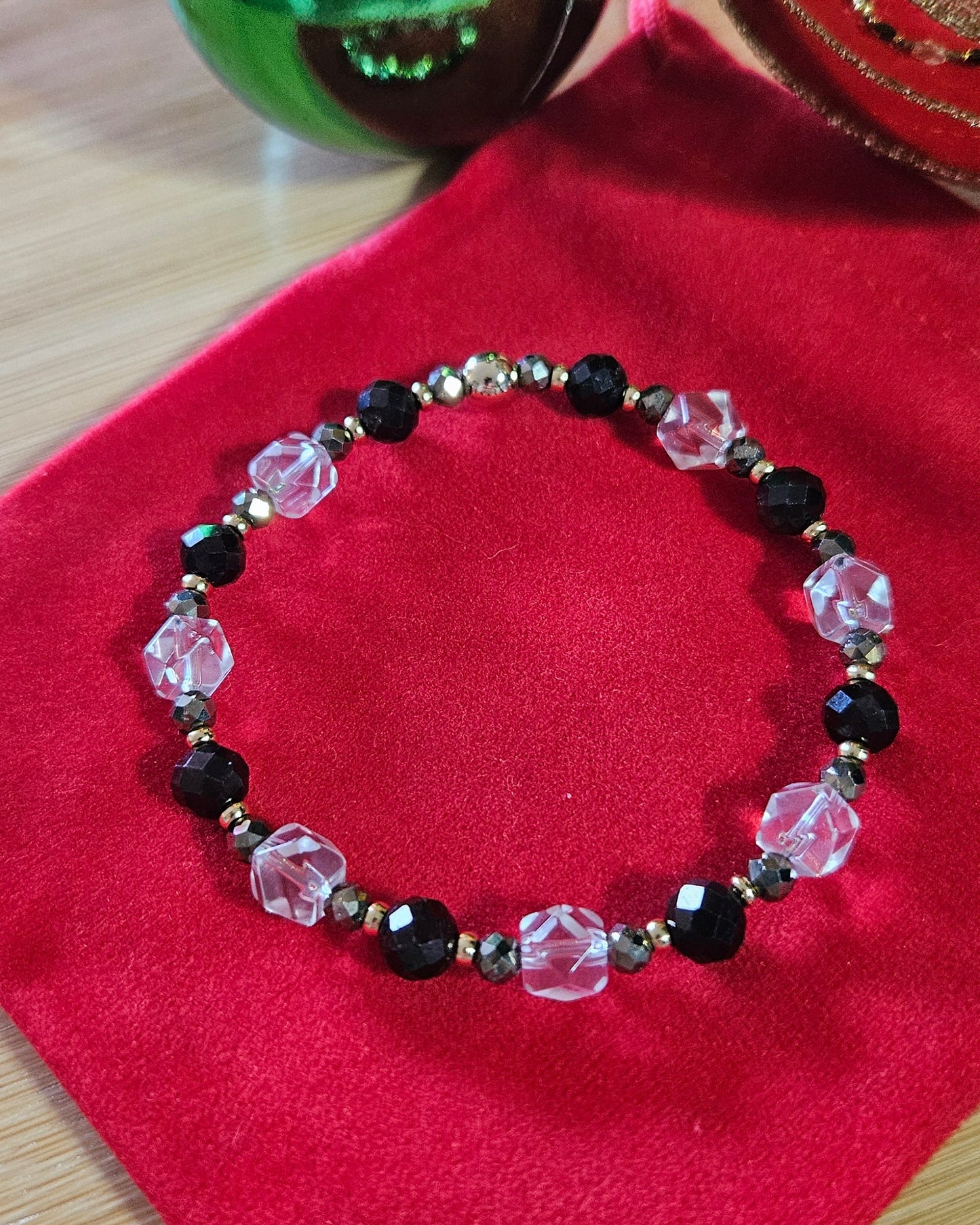 Frosted Strength Bracelet | Garnet, Pyrite and Clear Quartz for Courage and Clarity