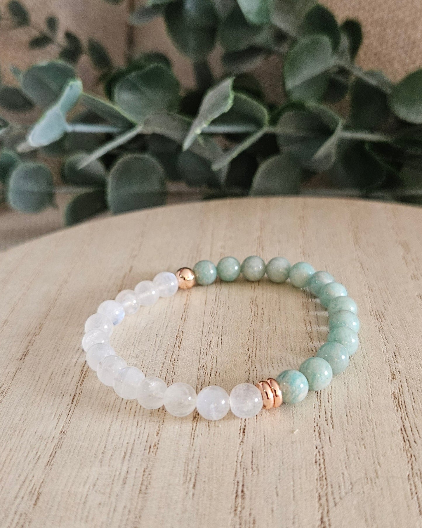 Moonstone & Amazonite Bracelet | Emotional Balance & Gentle Calm