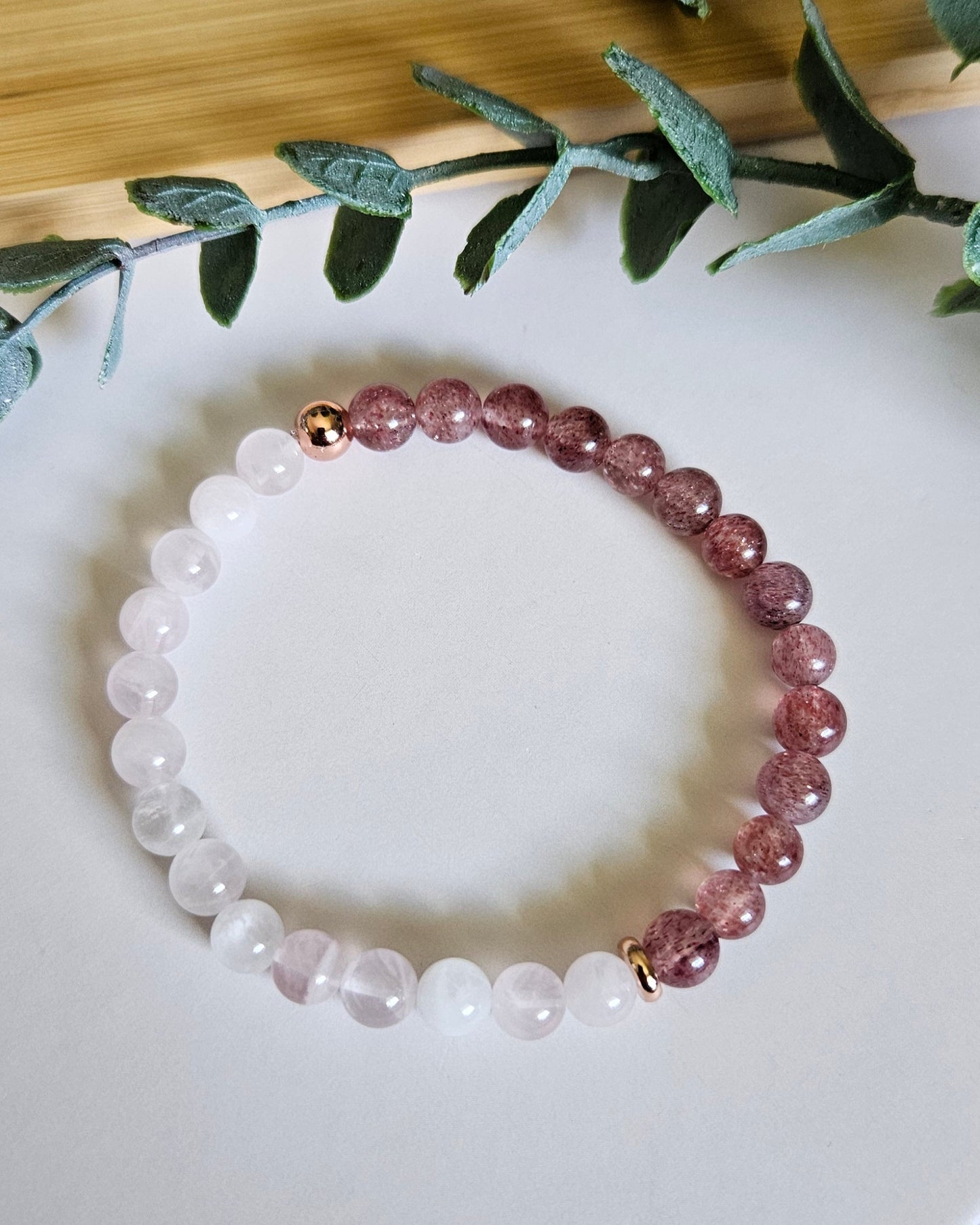 Soul Bloom Bracelet | Madagascar Rose Quartz and Strawberry Quartz for Love and Emotional Healing