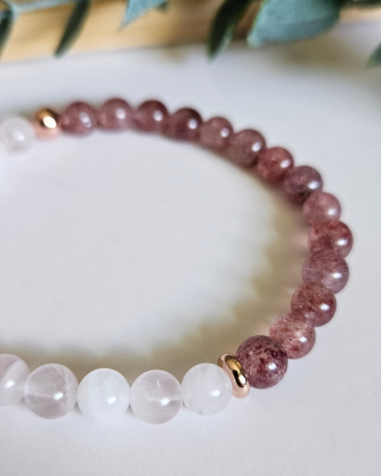 Soul Bloom Bracelet | Madagascar Rose Quartz and Strawberry Quartz for Love and Emotional Healing