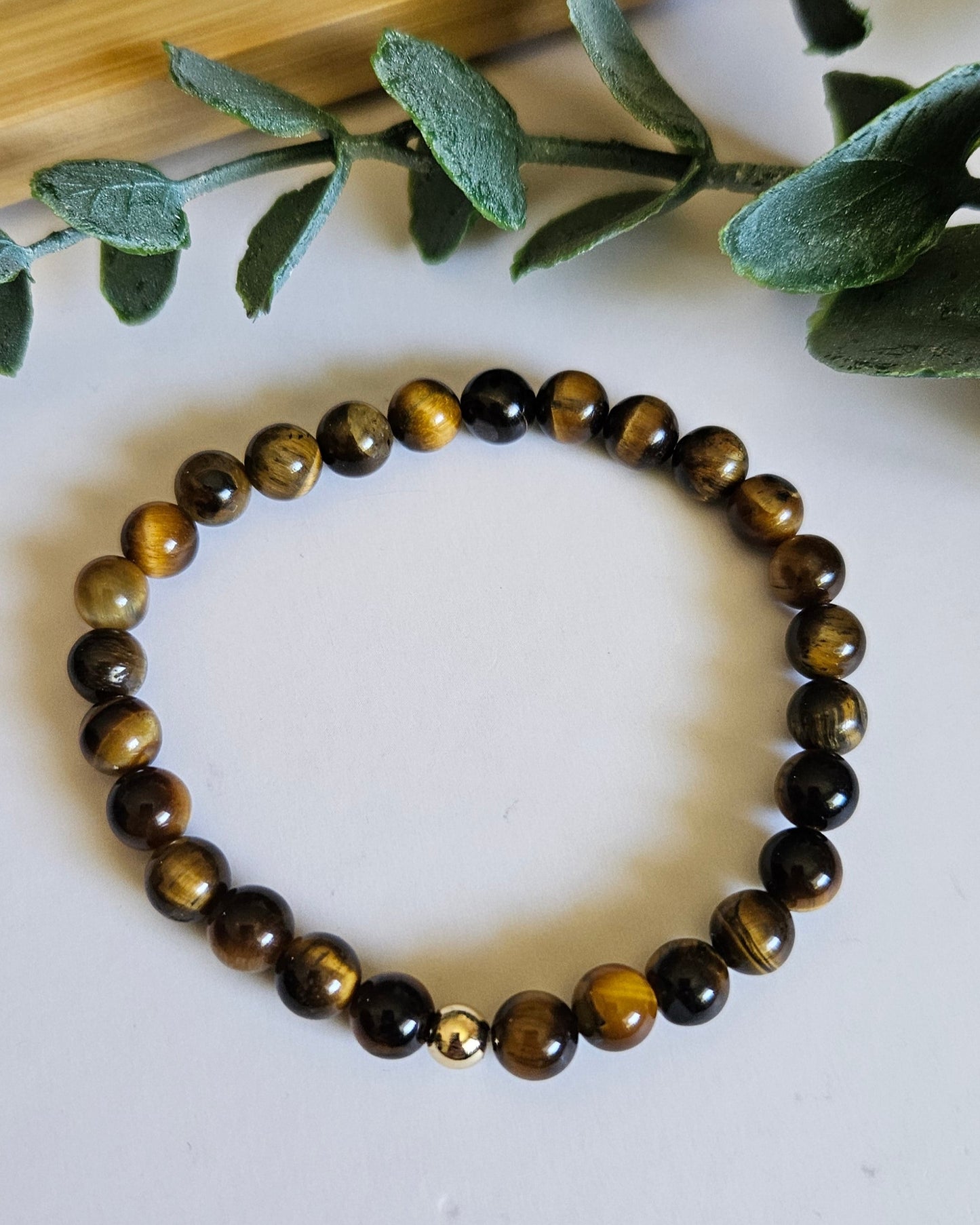 tiger eye bracelet with gold