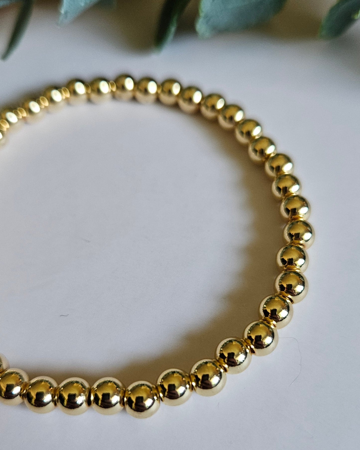 Golden Radiance Bracelet | 5mm 14k Gold Plated Beads