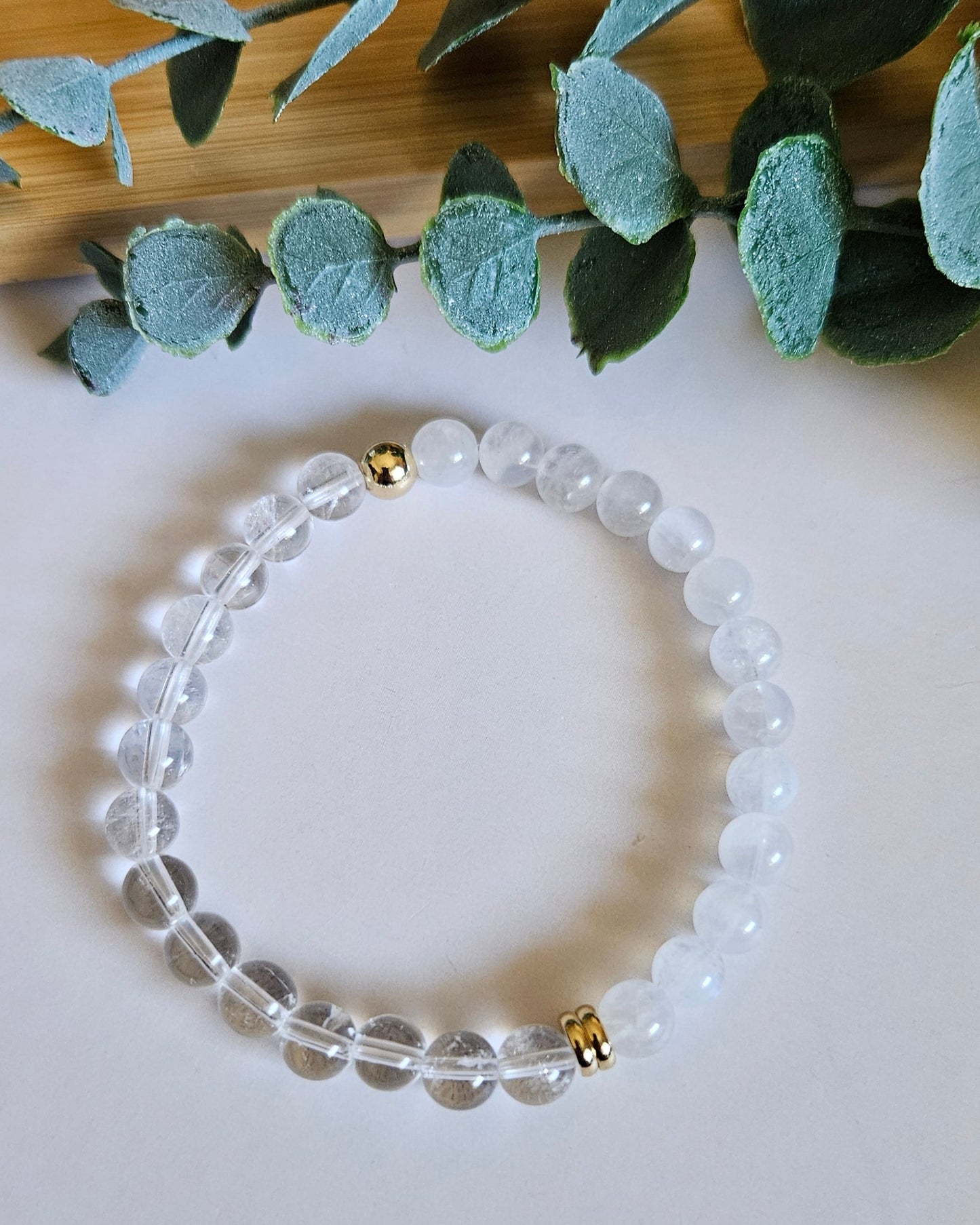 Luminous Moon Bracelet | Moonstone and Clear Quartz for Clarity and Intuition