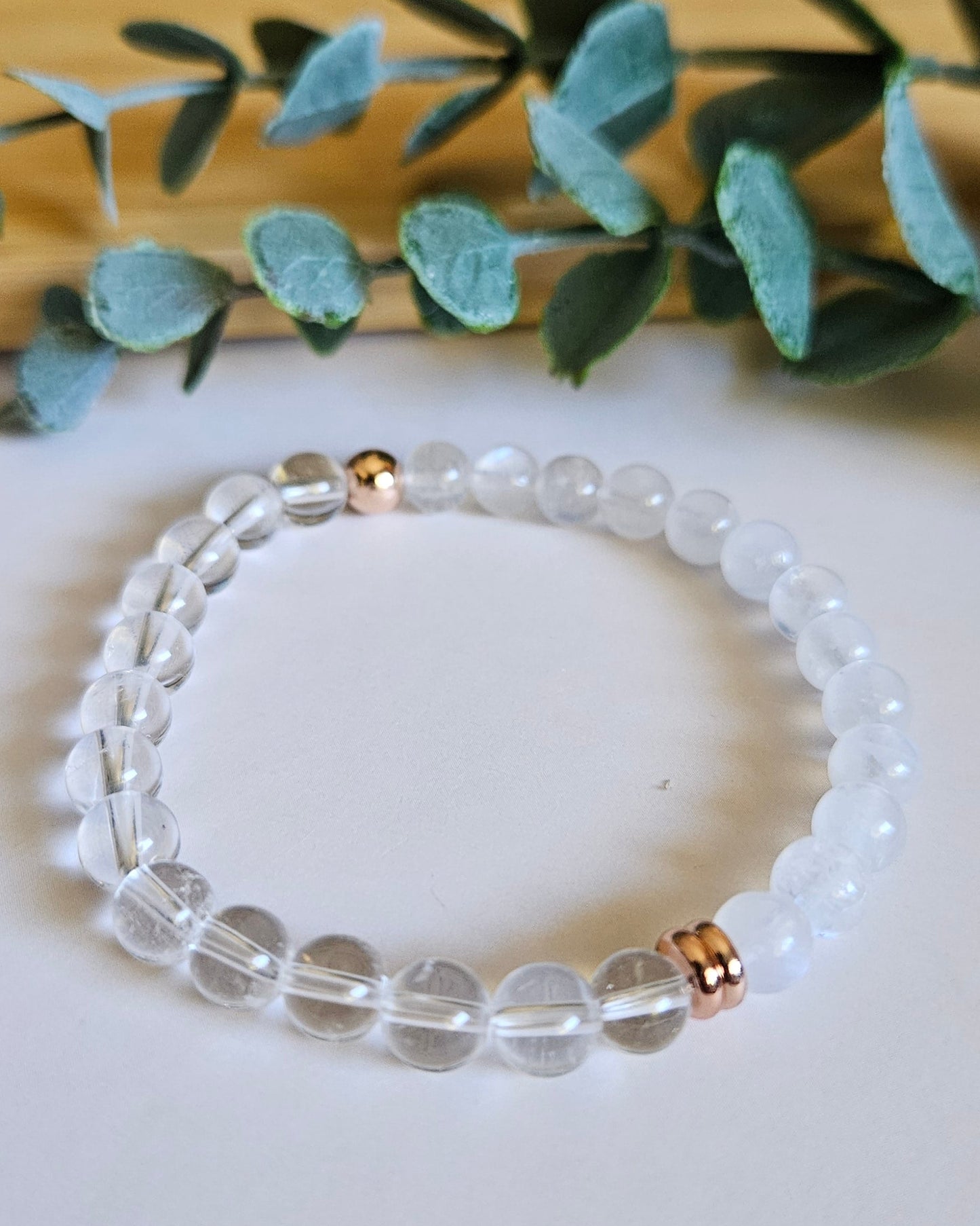 Luminous Moon Bracelet | Moonstone and Clear Quartz for Clarity and Intuition