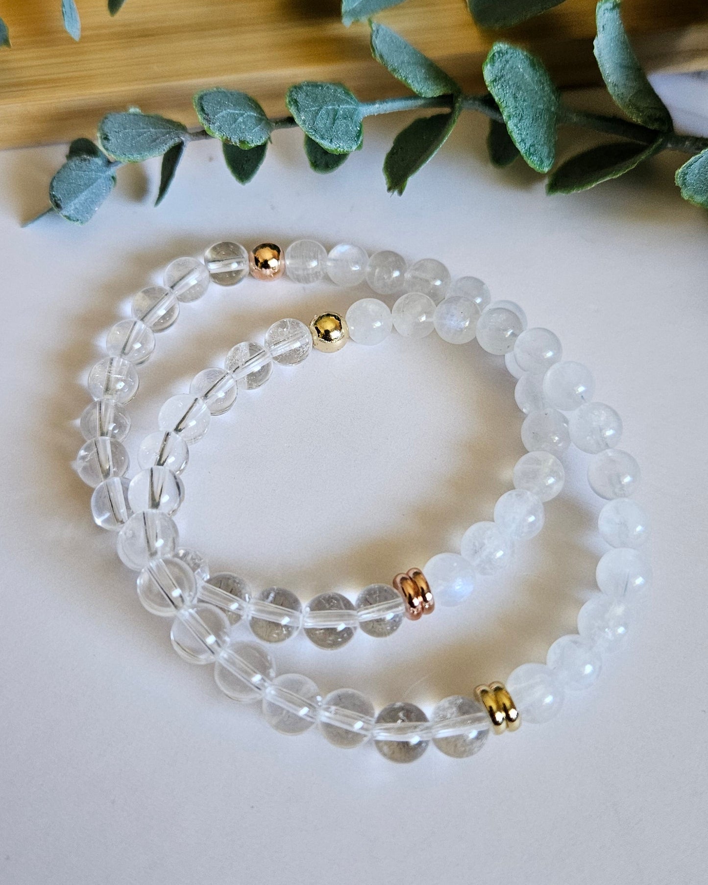 Luminous Moon Bracelet | Moonstone and Clear Quartz for Clarity and Intuition