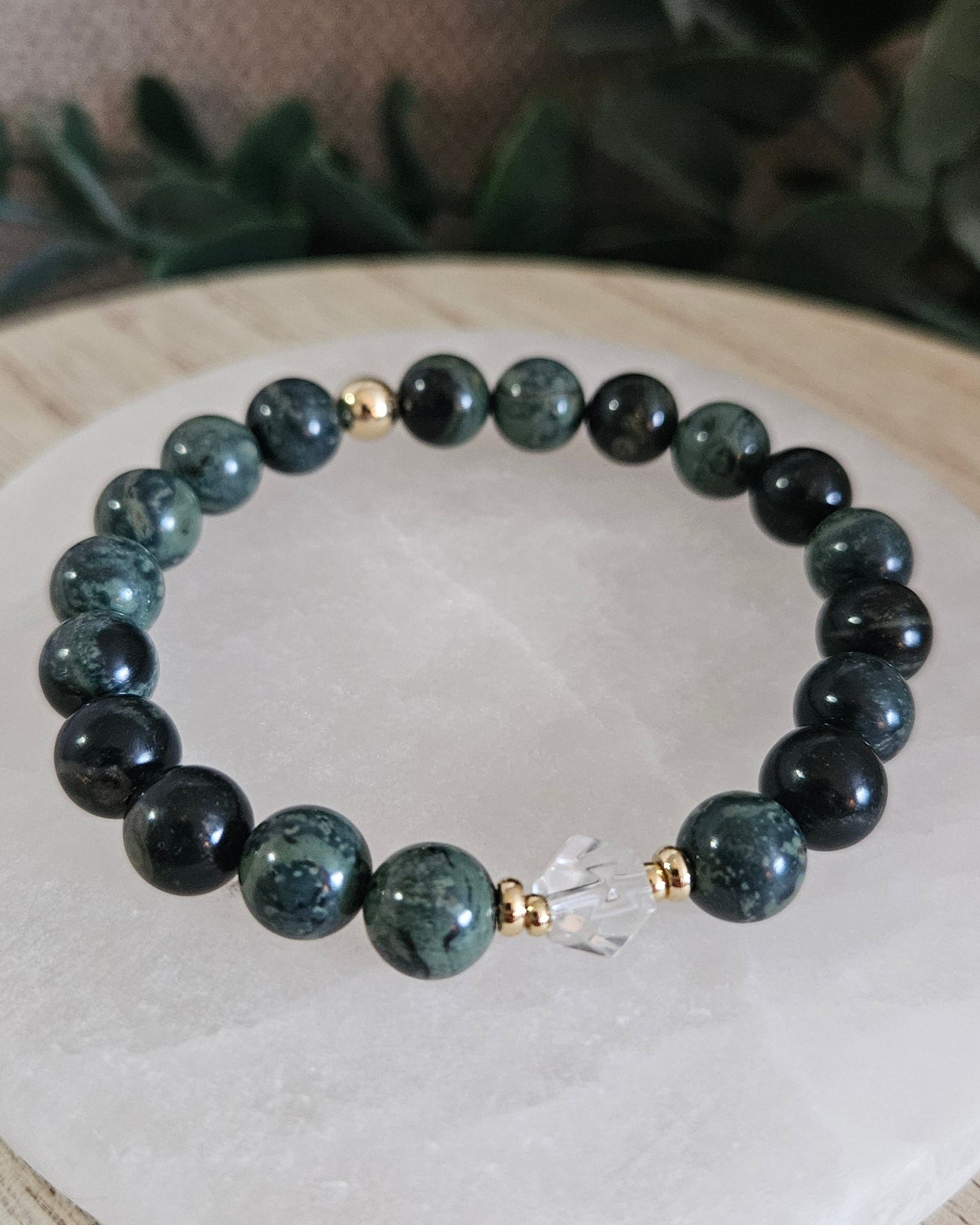 Kambaba Jasper & Clear Quartz Bracelet | Grounded Clarity