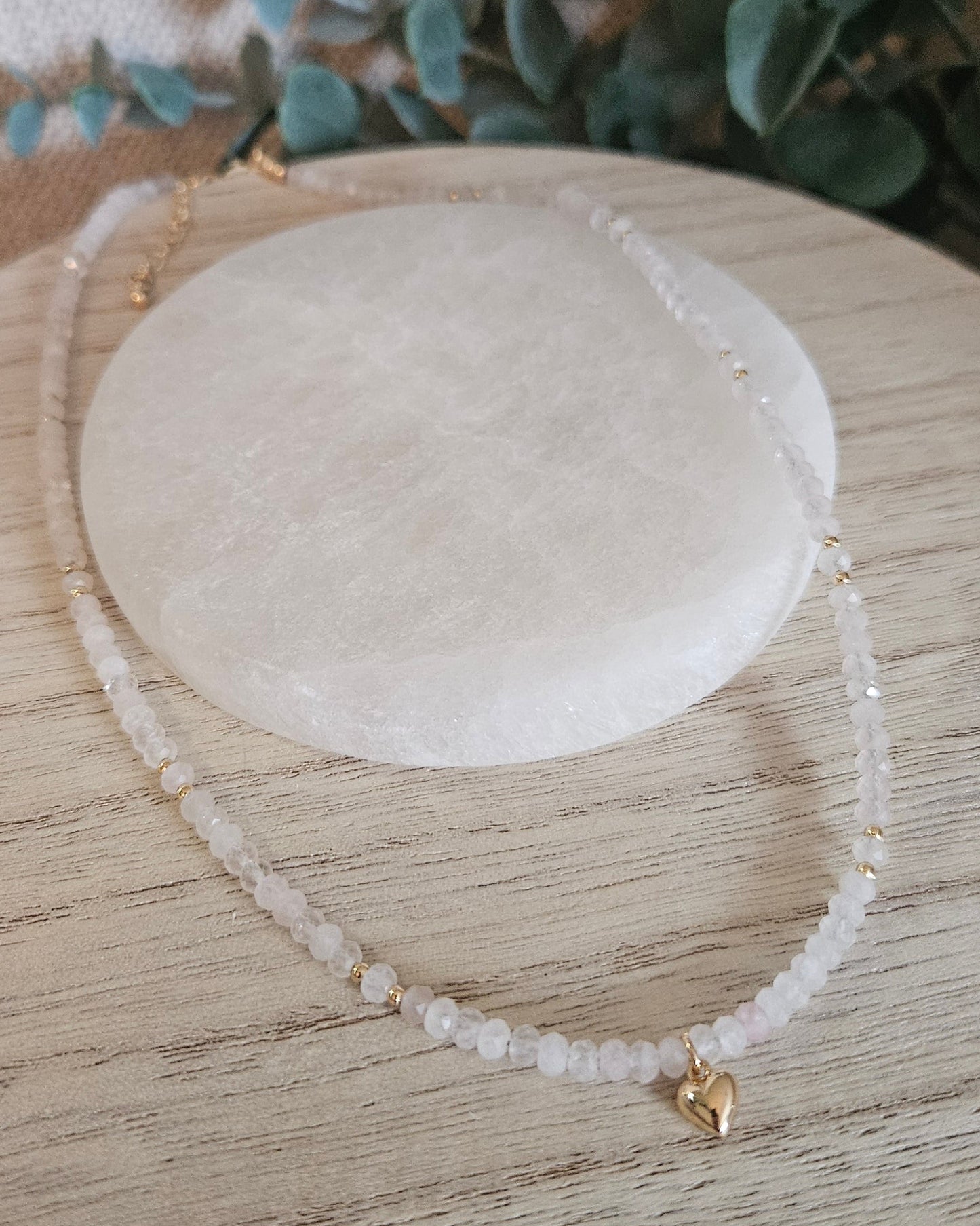 Rose Quartz Heart Necklace | Self-Love & Gentle Compassion