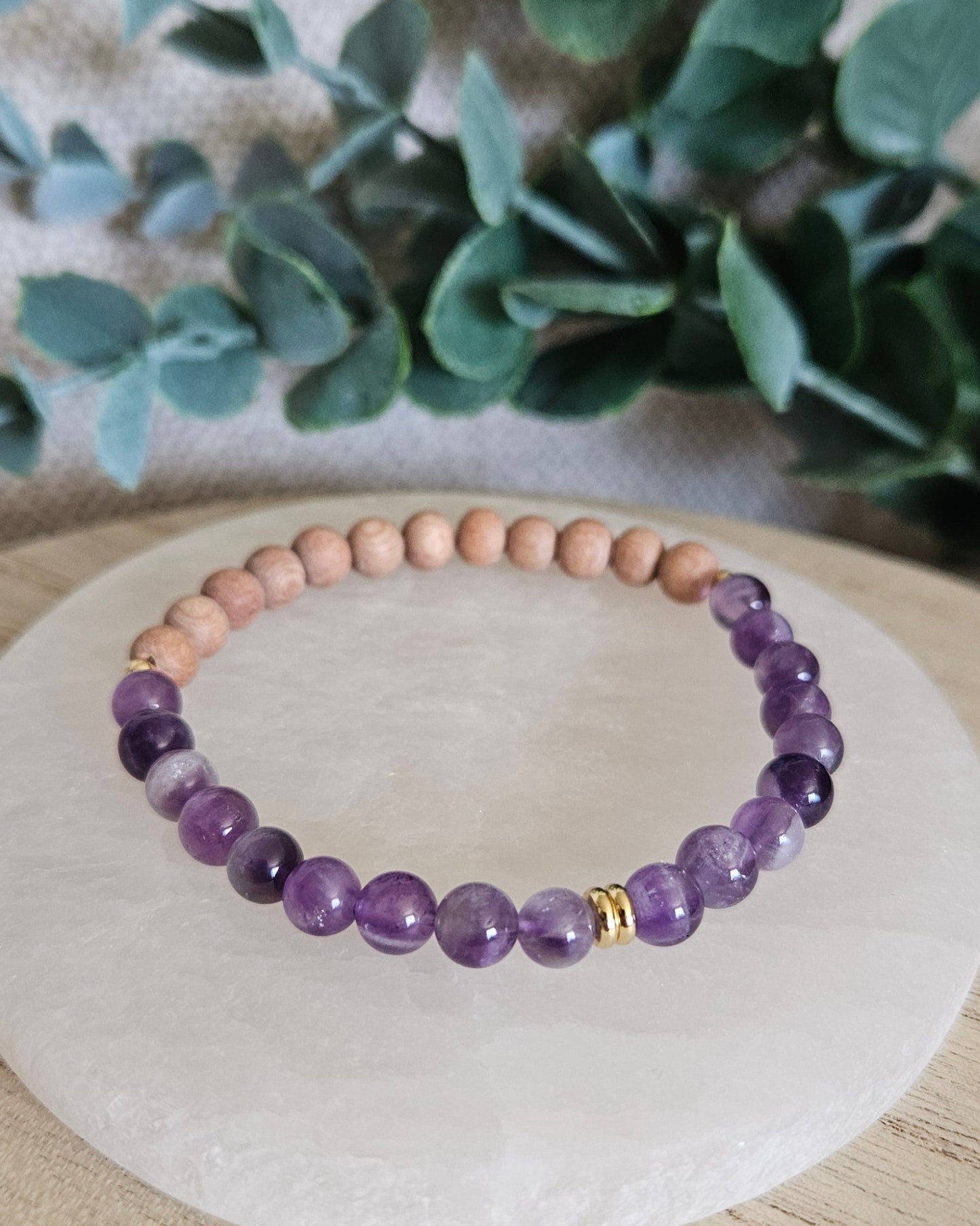 Amethyst & Rosewood Diffuser Bracelet | Calm Mind & Gentle Support