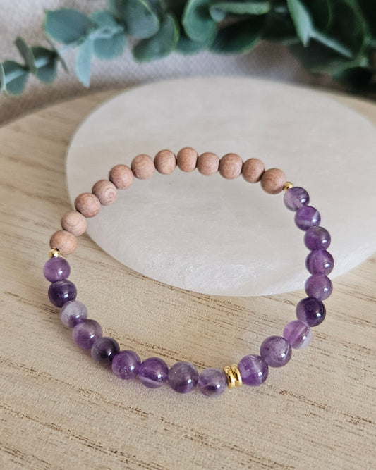 Amethyst & Rosewood Diffuser Bracelet | Calm Mind & Gentle Support