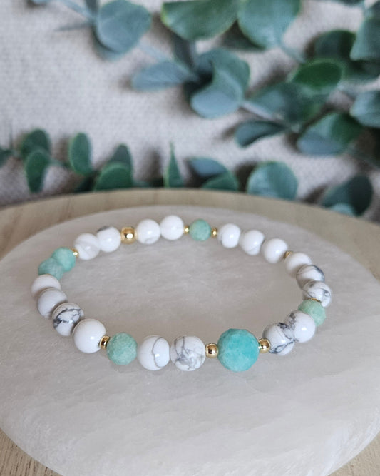 Howlite & Amazonite Bracelet | Calm Mind & Emotional Ease