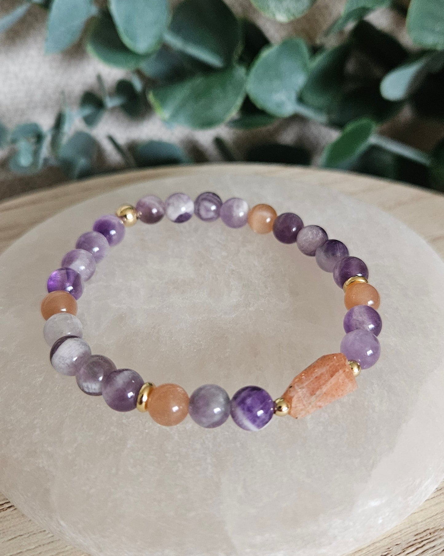 Amethyst & Sunstone Bracelet | Calm Clarity with Warm Confidence