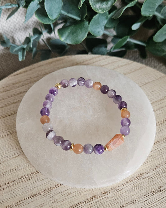 Amethyst & Sunstone Bracelet | Calm Clarity with Warm Confidence