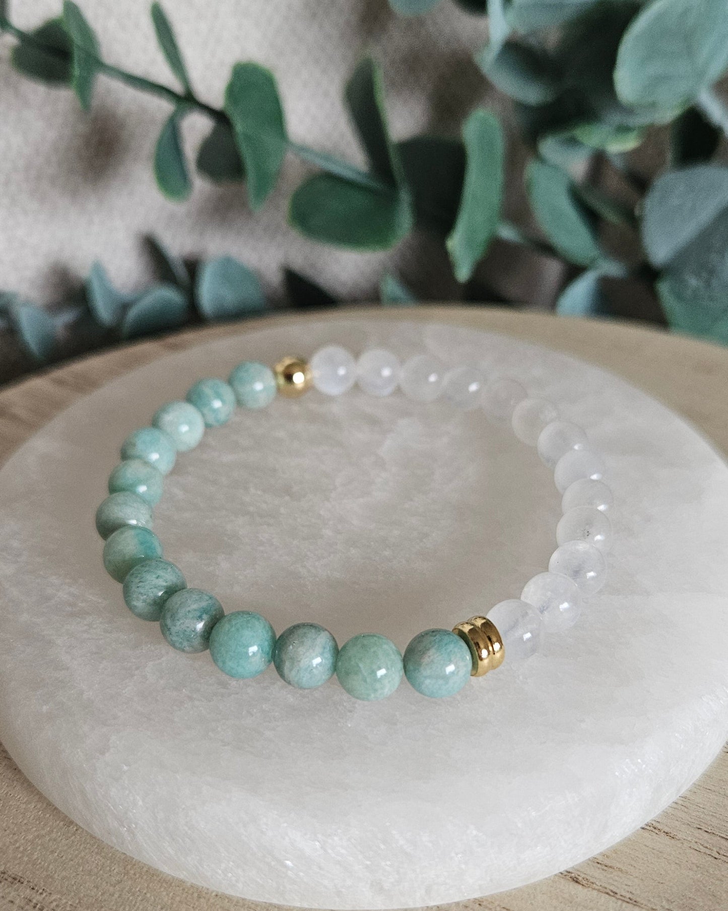 Moonstone & Amazonite Bracelet | Emotional Balance & Gentle Calm