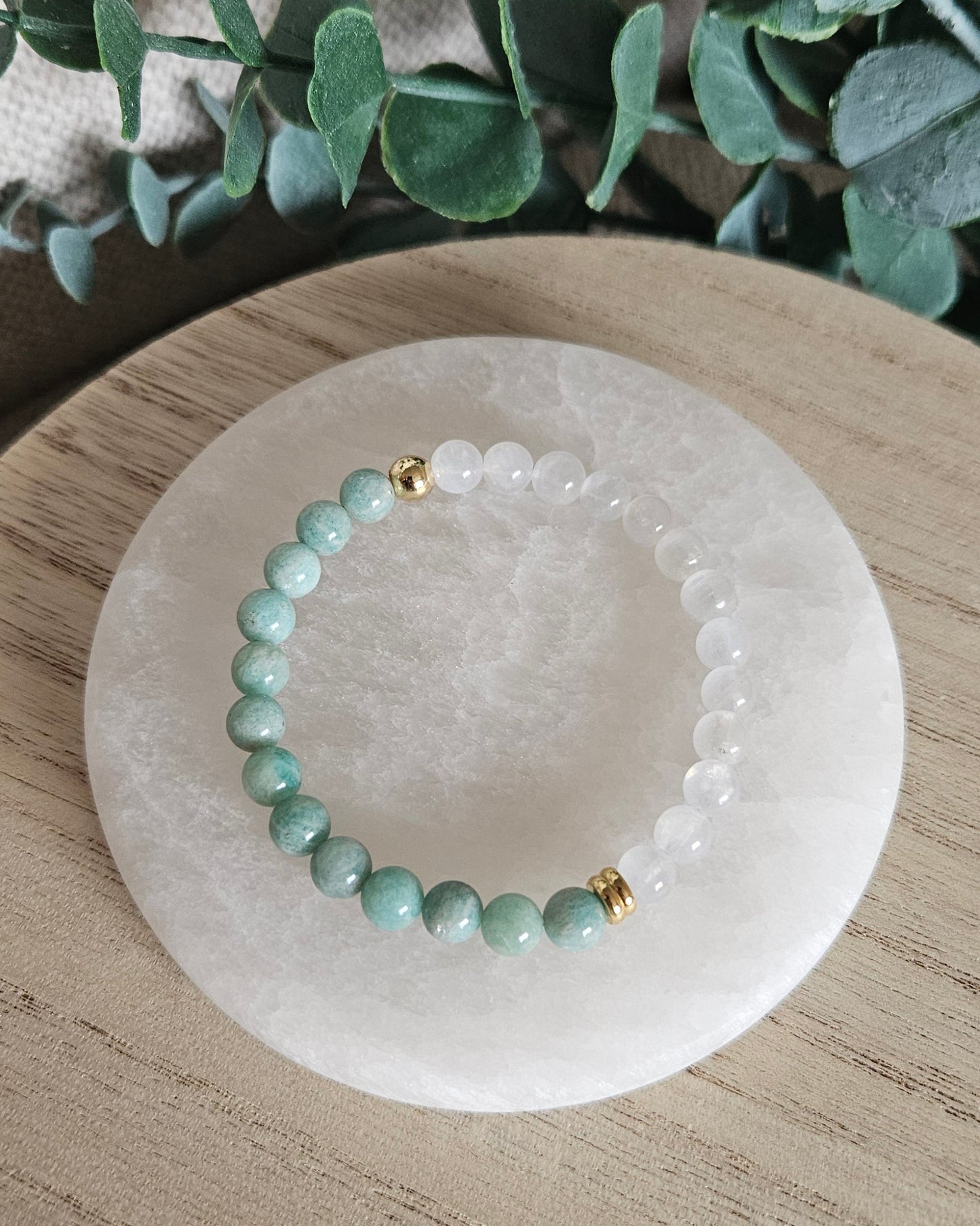 Moonstone & Amazonite Bracelet | Emotional Balance & Gentle Calm