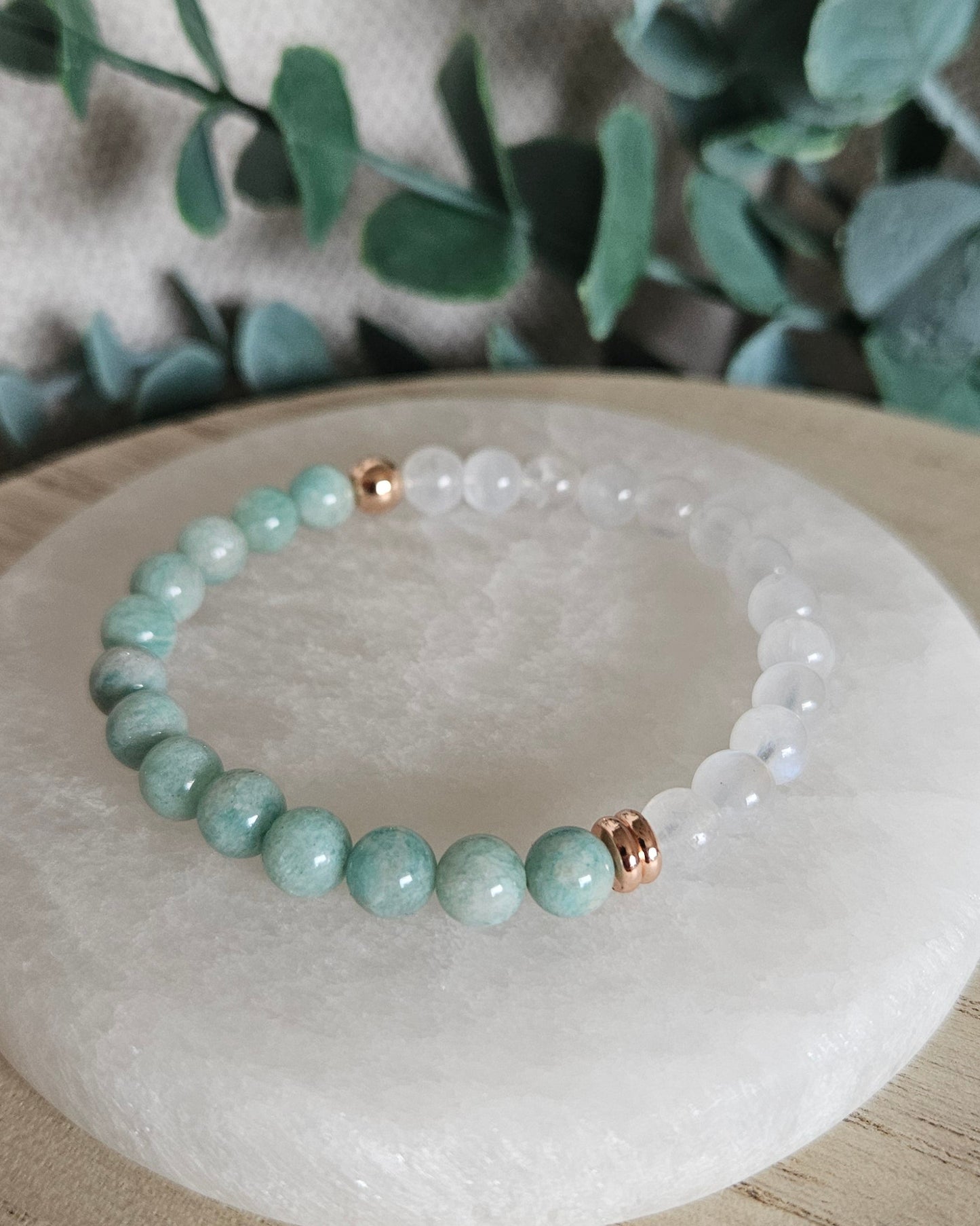 Moonstone & Amazonite Bracelet | Emotional Balance & Gentle Calm