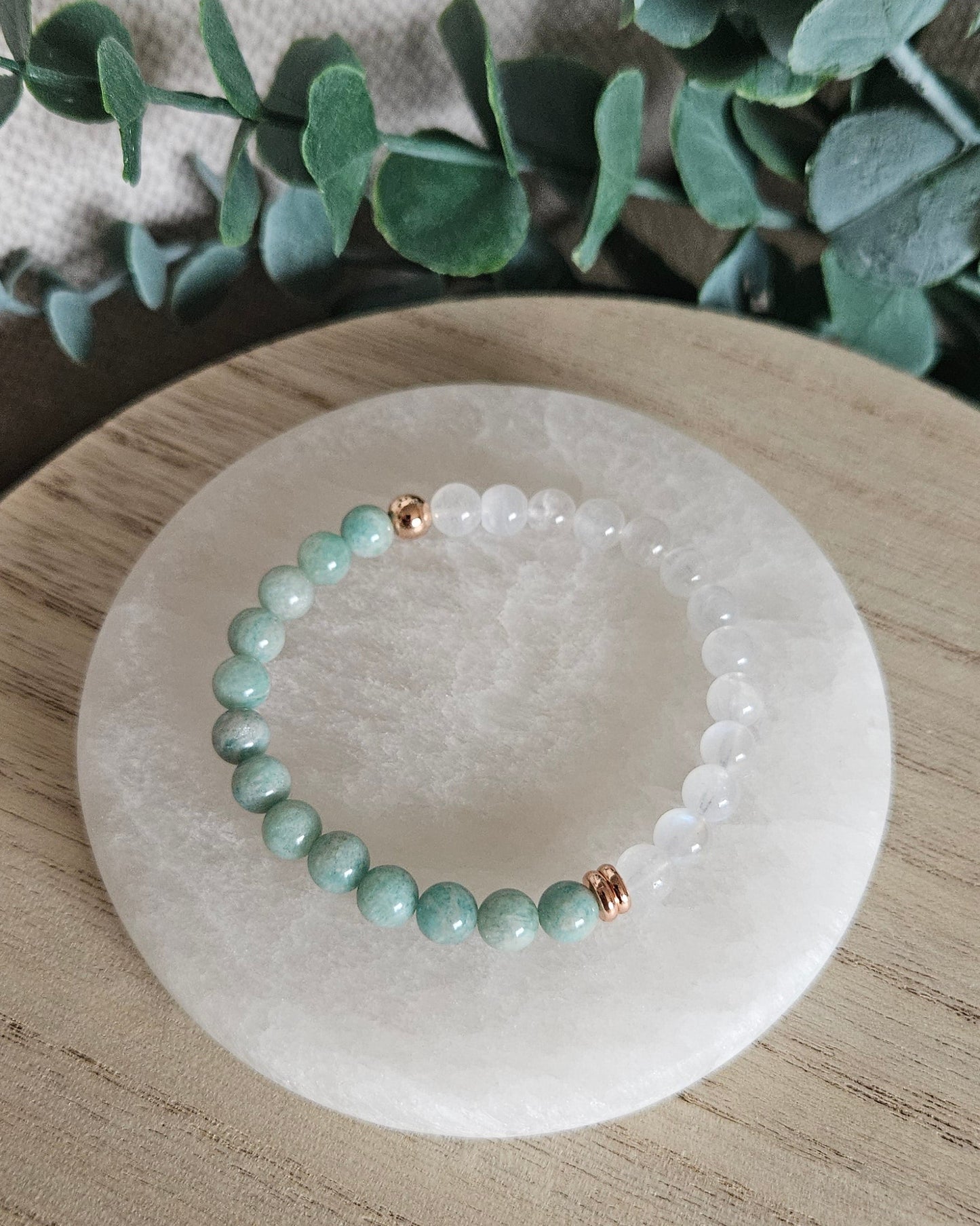 Moonstone & Amazonite Bracelet | Emotional Balance & Gentle Calm