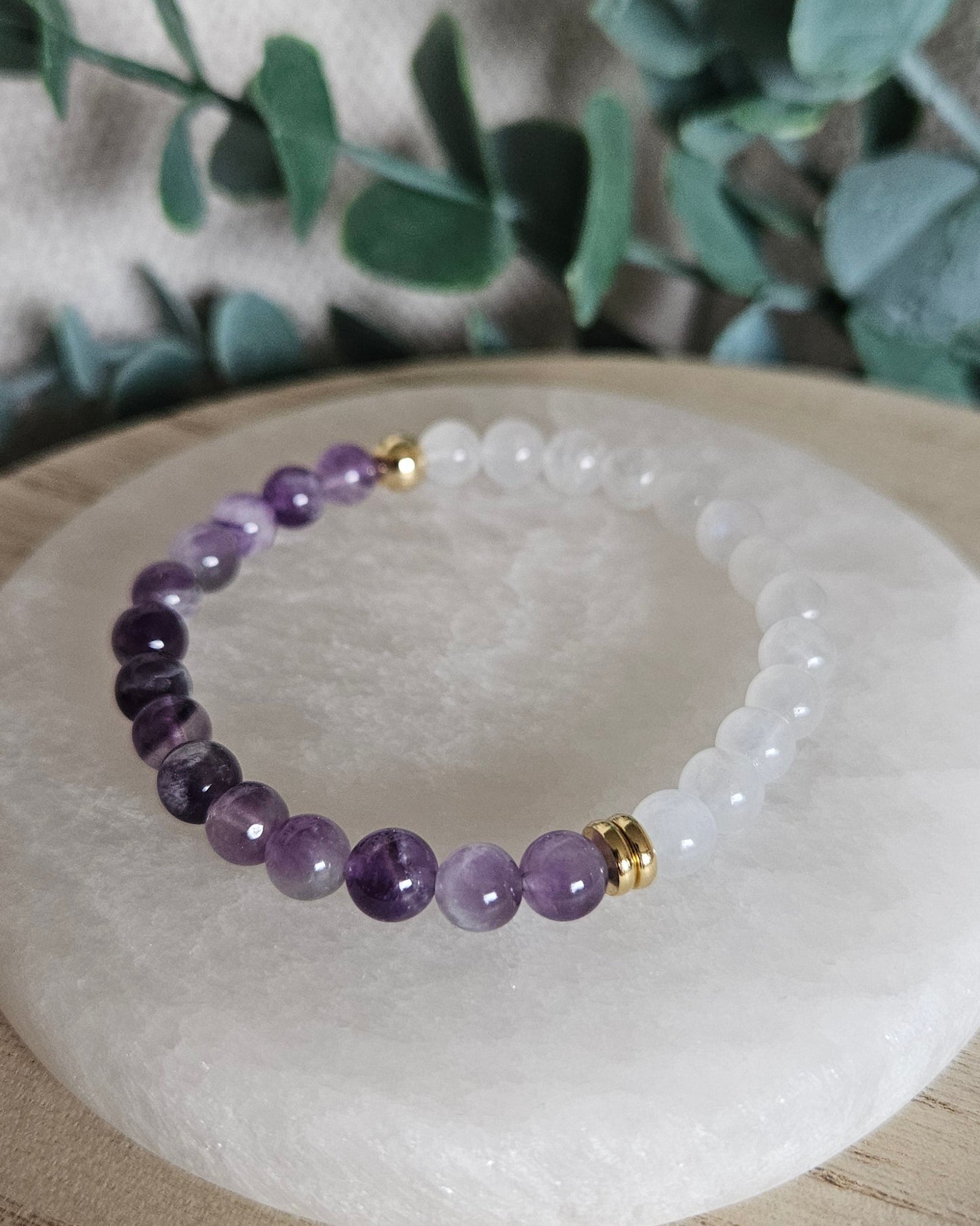 Moonstone & Amethyst Bracelet | Calm Clarity & Emotional Balance