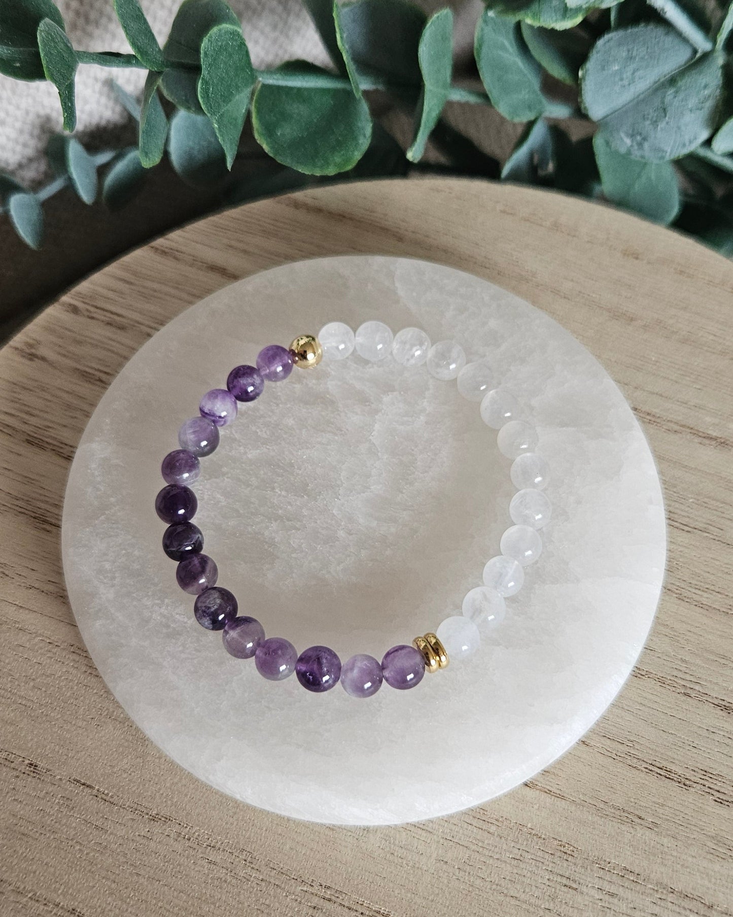Moonstone & Amethyst Bracelet | Calm Clarity & Emotional Balance