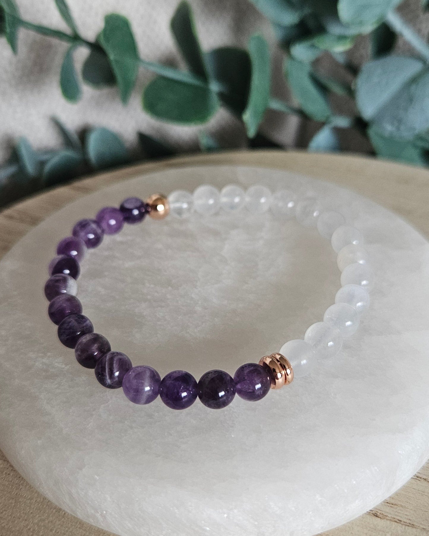 Moonstone & Amethyst Bracelet | Calm Clarity & Emotional Balance