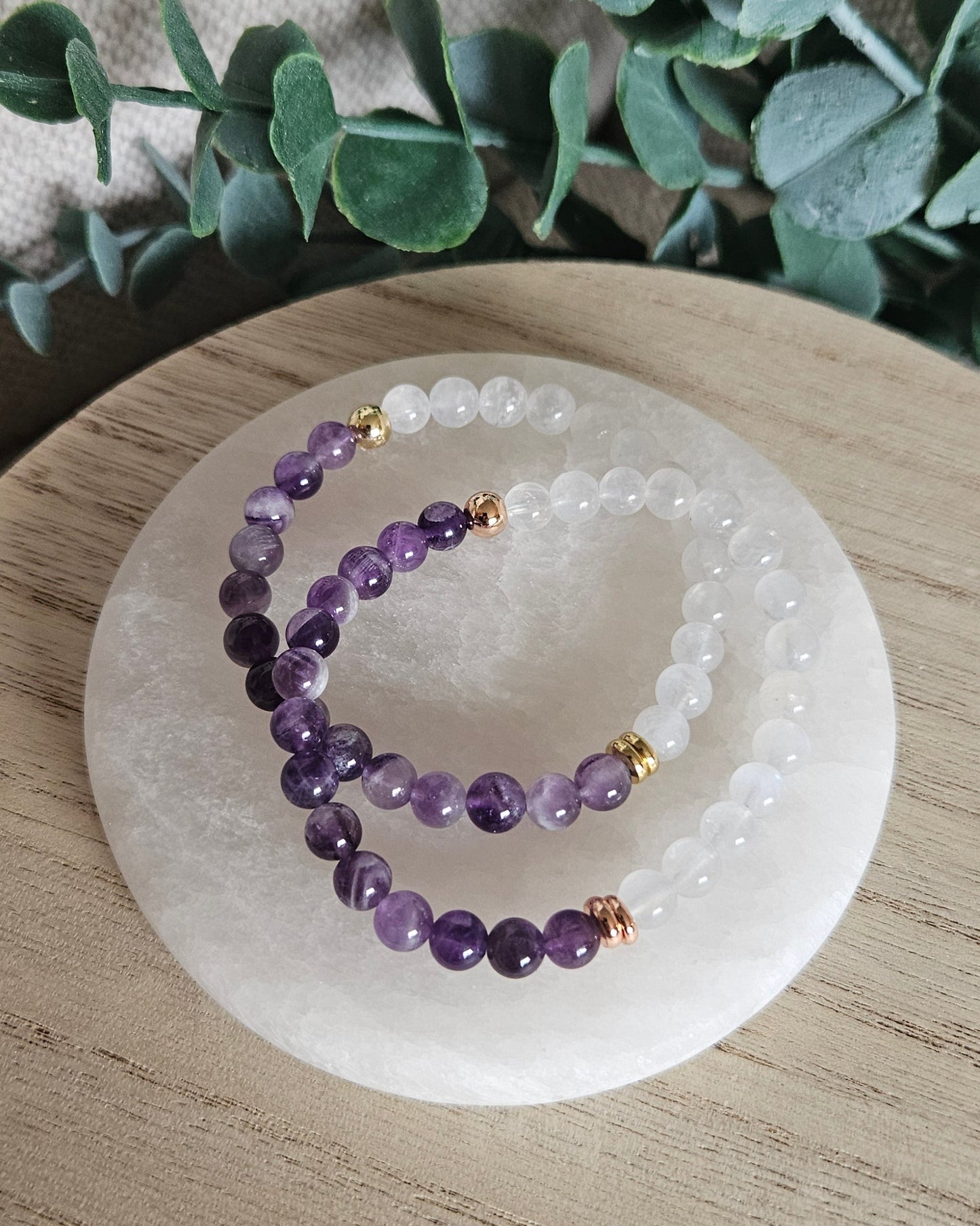 Moonstone & Amethyst Bracelet | Calm Clarity & Emotional Balance