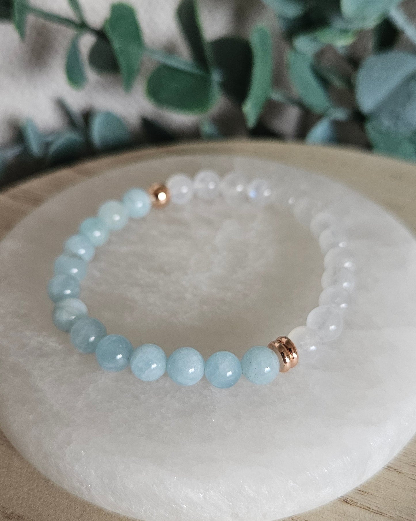 Moonstone & Aquamarine Bracelet | Calm Clarity & Emotional Flow