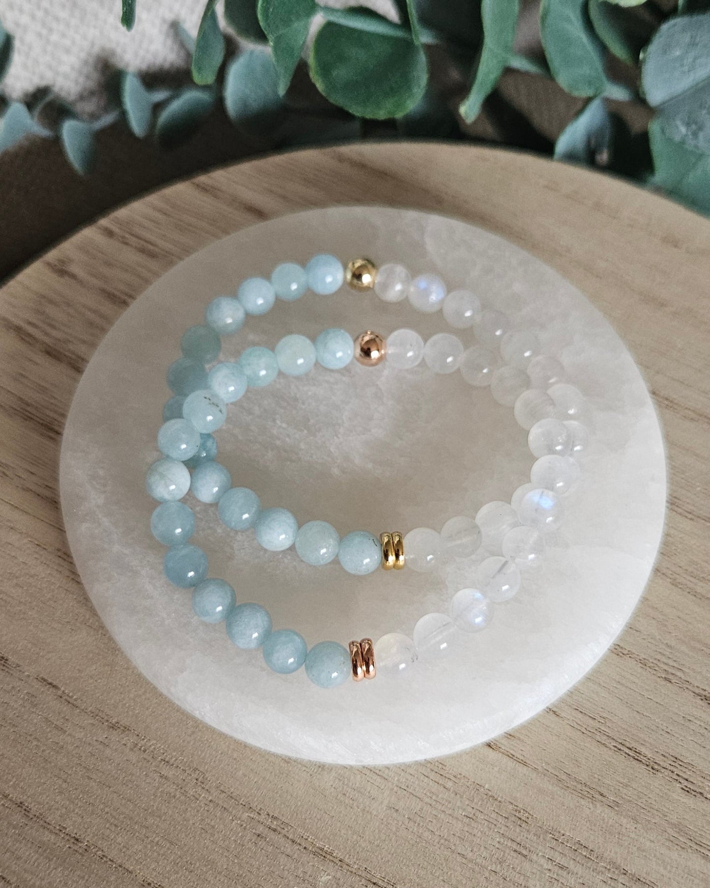 Moonstone & Aquamarine Bracelet | Calm Clarity & Emotional Flow