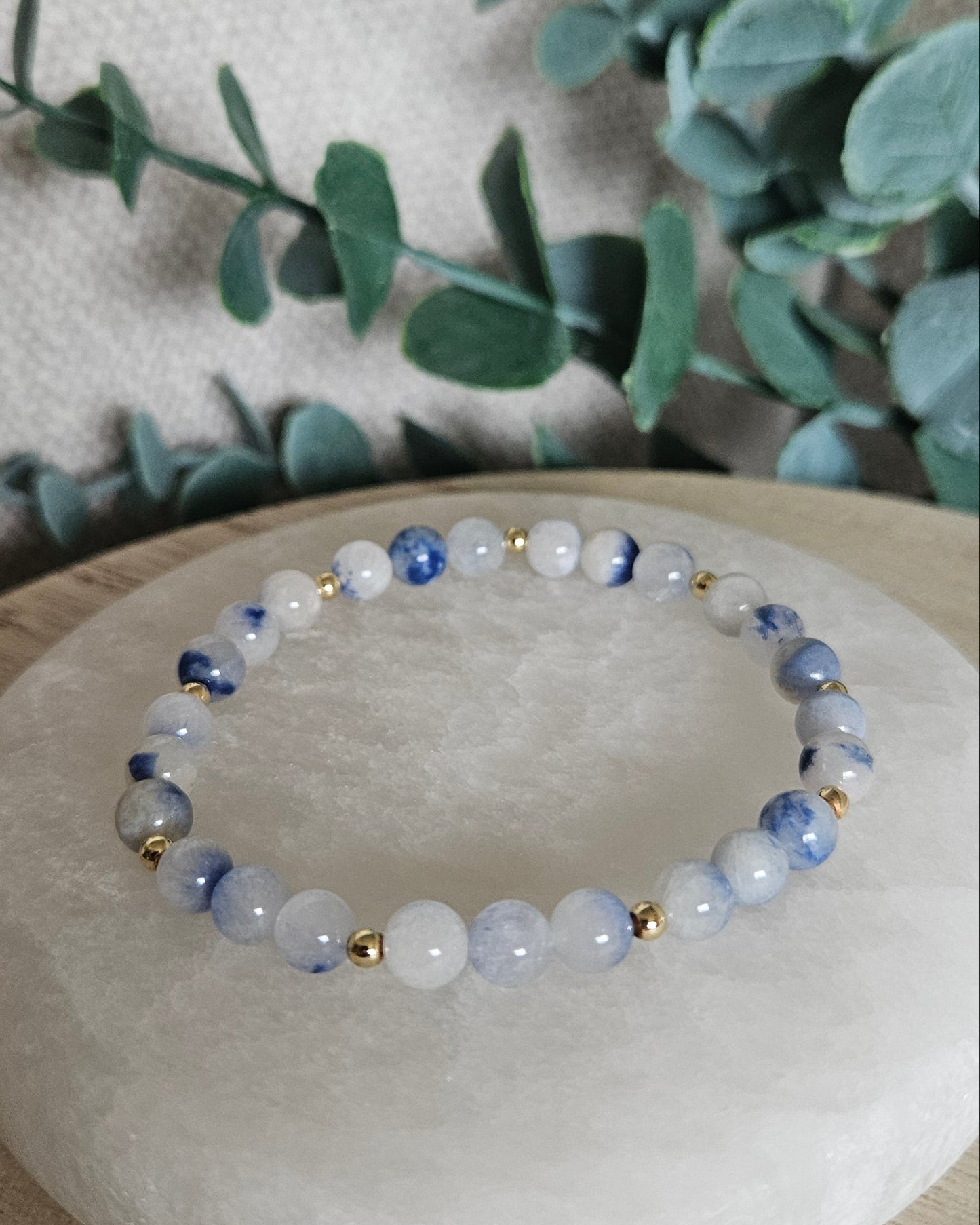 Dumortierite in Quartz Bracelet | Calm Thinking
