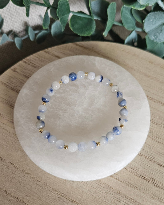 Dumortierite in Quartz Bracelet | Calm Thinking