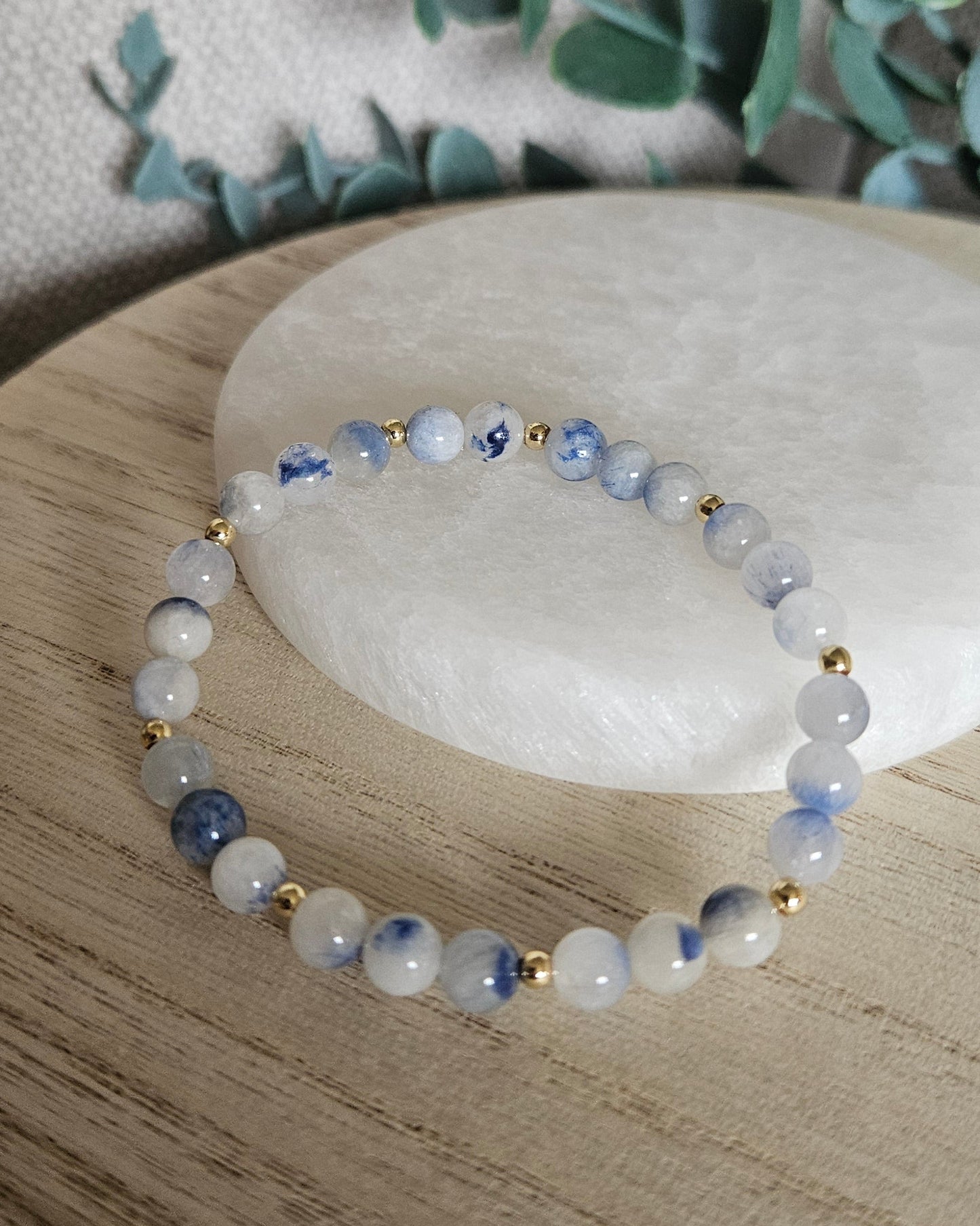 Dumortierite in Quartz Bracelet | Calm Thinking