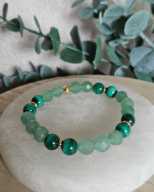 Green Aventurine & Malachite Bracelet | Growth & Grounded Momentum