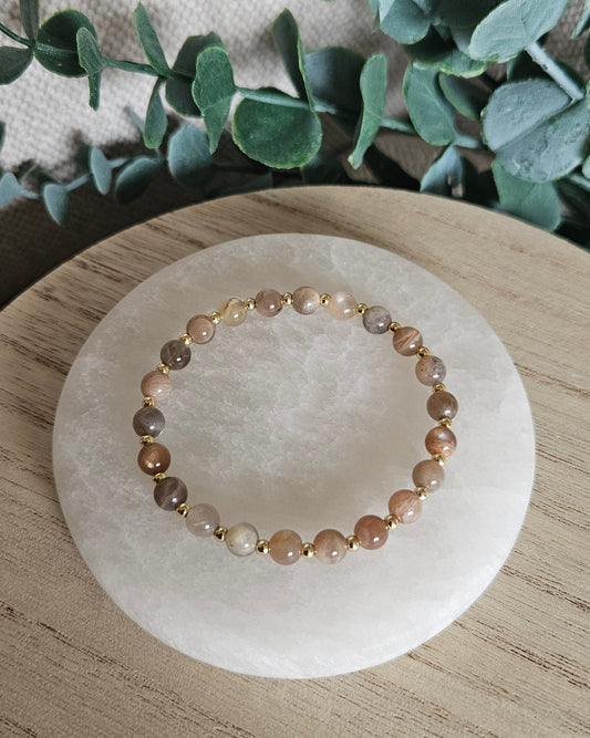 Chocolate Moonstone Bracelet | Emotional Balance & Stability