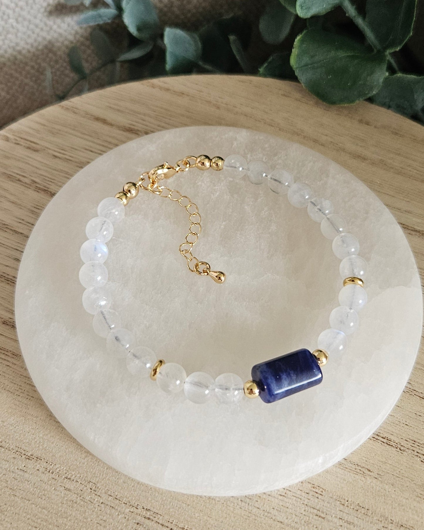 Moonstone & Sodalite Bracelet | Calm Clarity & Inner Trust