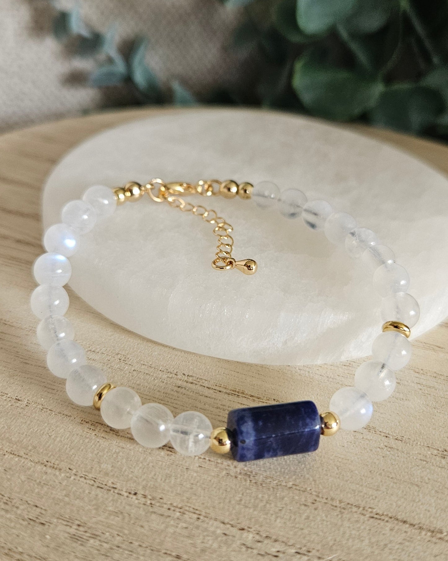 Moonstone & Sodalite Bracelet | Calm Clarity & Inner Trust