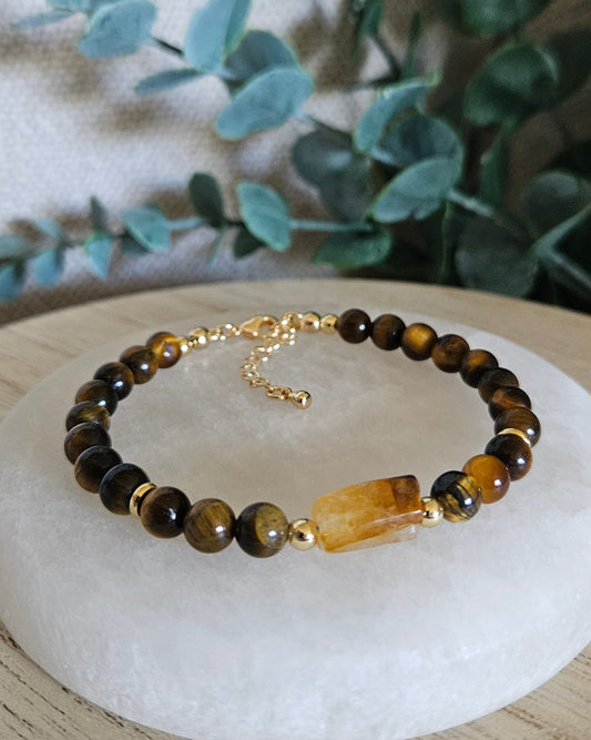 Tiger Eye & Citrine Bracelet | Confidence, Focus & Positive Energy