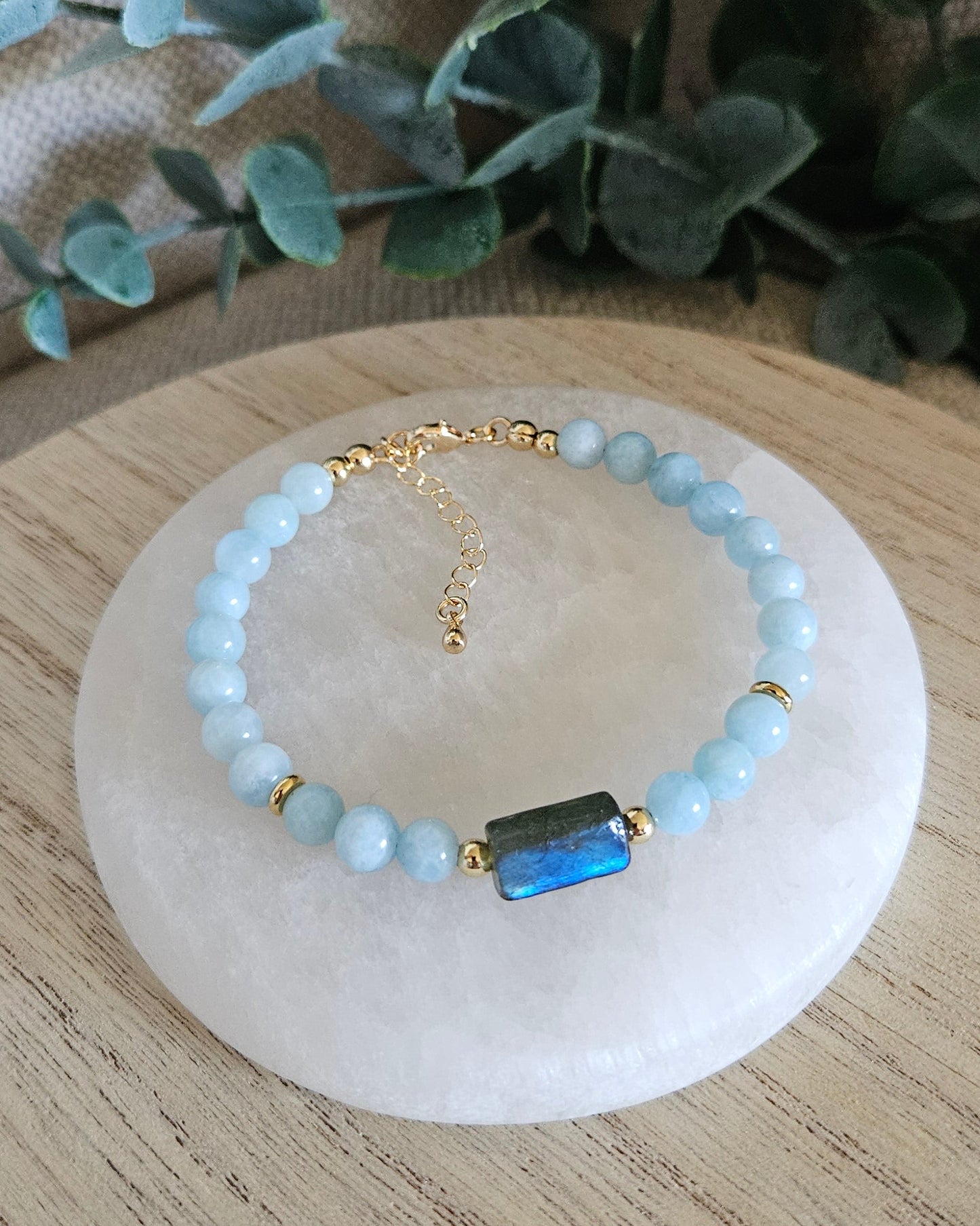 Aquamarine & Labradorite Bracelet | Calm Clarity & Intuitive Strength