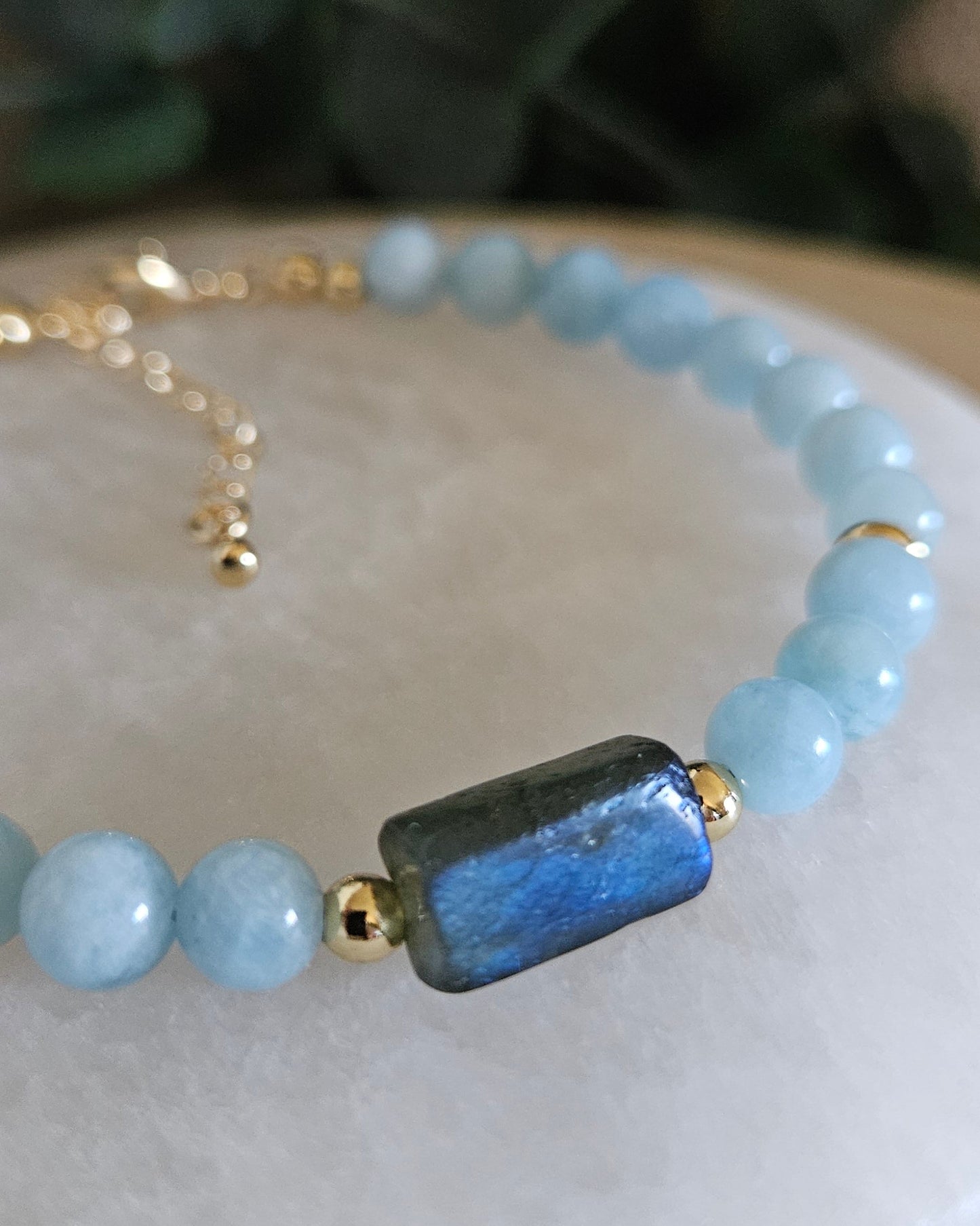 Aquamarine & Labradorite Bracelet | Calm Clarity & Intuitive Strength