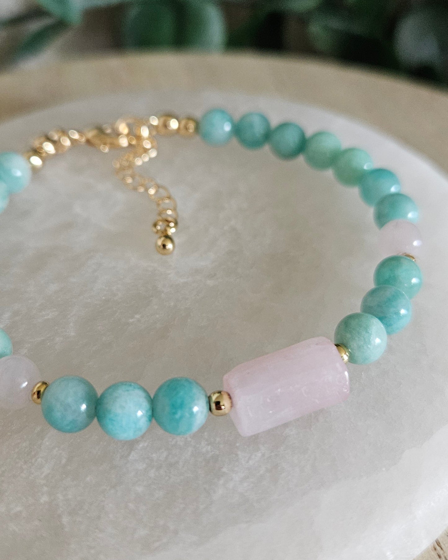 Amazonite & Rose Quartz Bracelet | Emotional Balance & Heart-Centered Calm