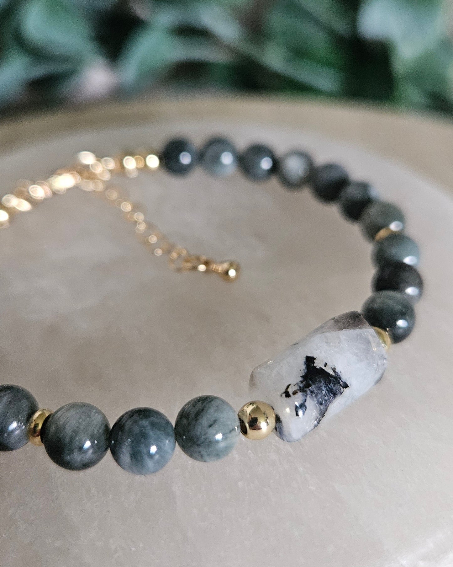Hawk’s Eye & Moonstone Bracelet | Grounded Intuition & Calm Protection