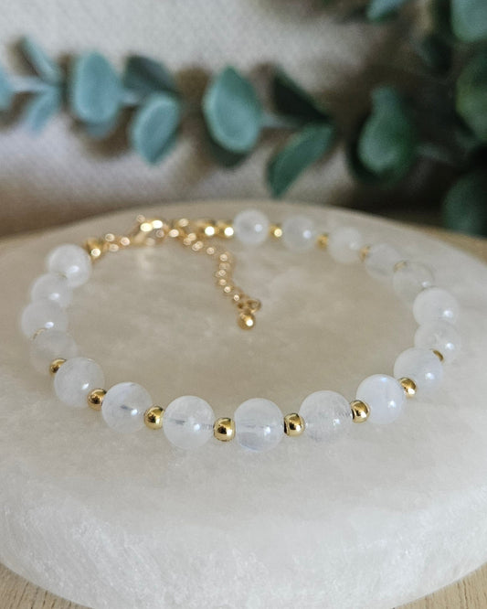 Rainbow Moonstone Bracelet | Intuition, Balance & New Beginnings