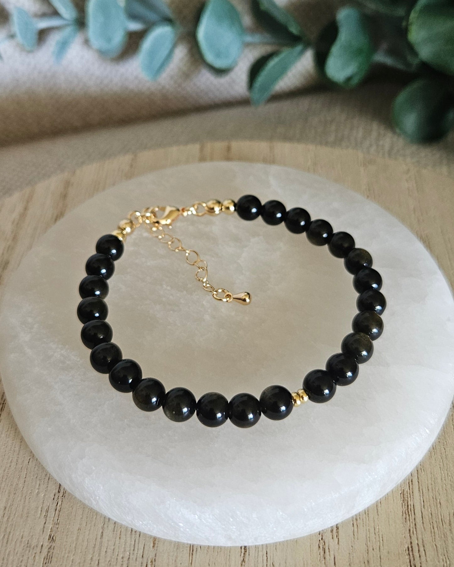 Gold Sheen Obsidian Bracelet | Protection, Clarity & Personal Power