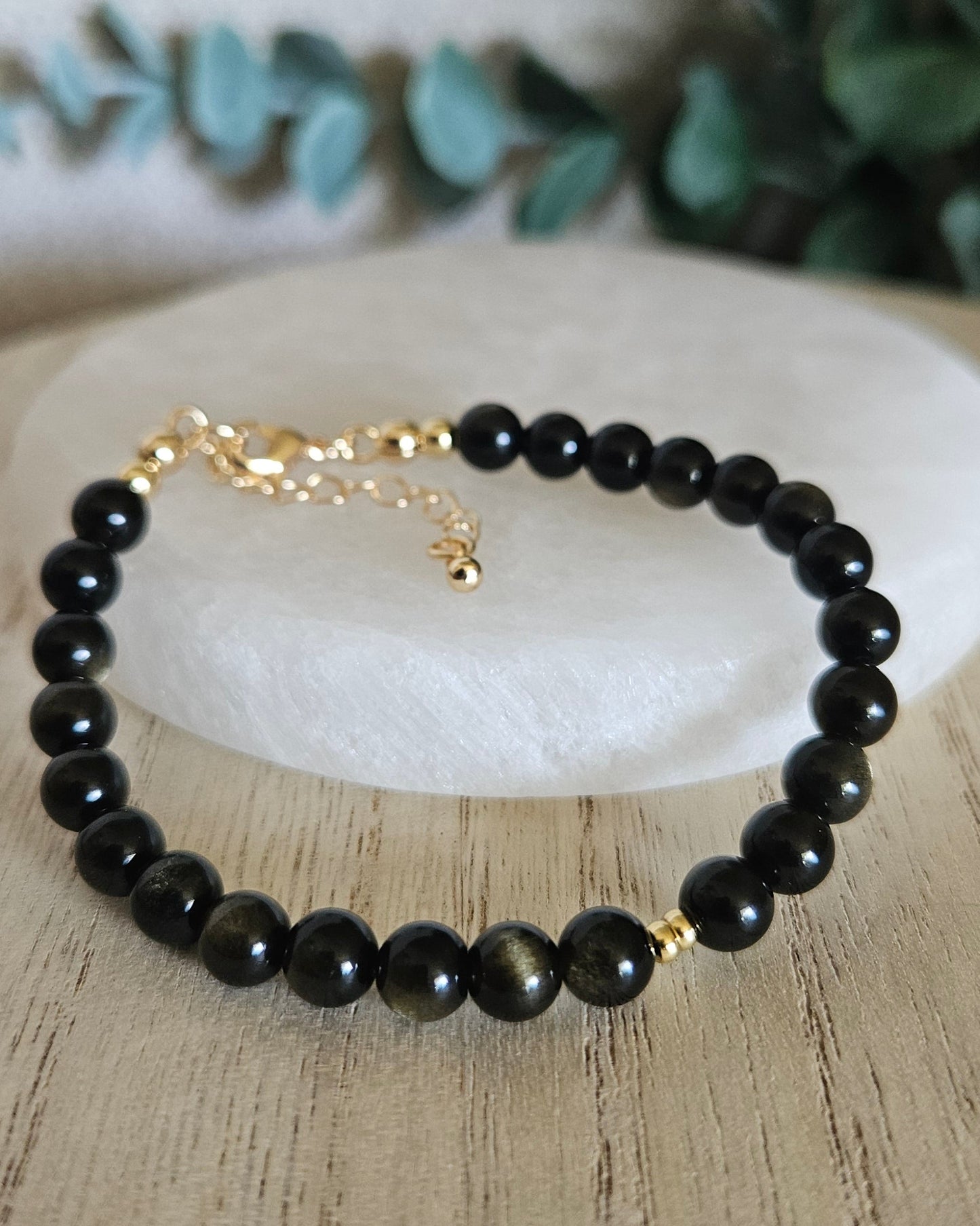Gold Sheen Obsidian Bracelet | Protection, Clarity & Personal Power