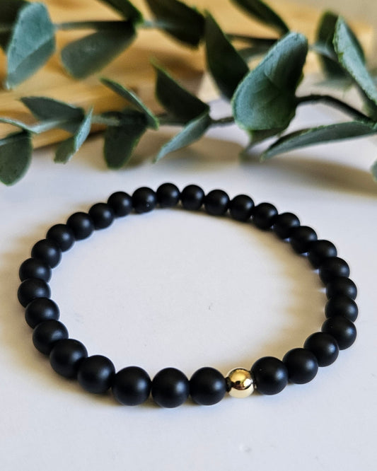 Strong Anchor Bracelet | Black Onyx for Strength and Balance